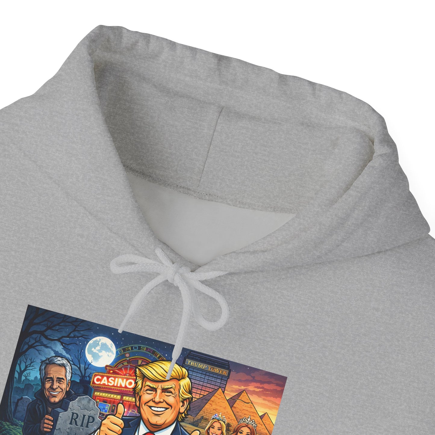 Political Hoodie — 'Make America Grateful' Cartoon Trump & Supporters Graphic Hoodie