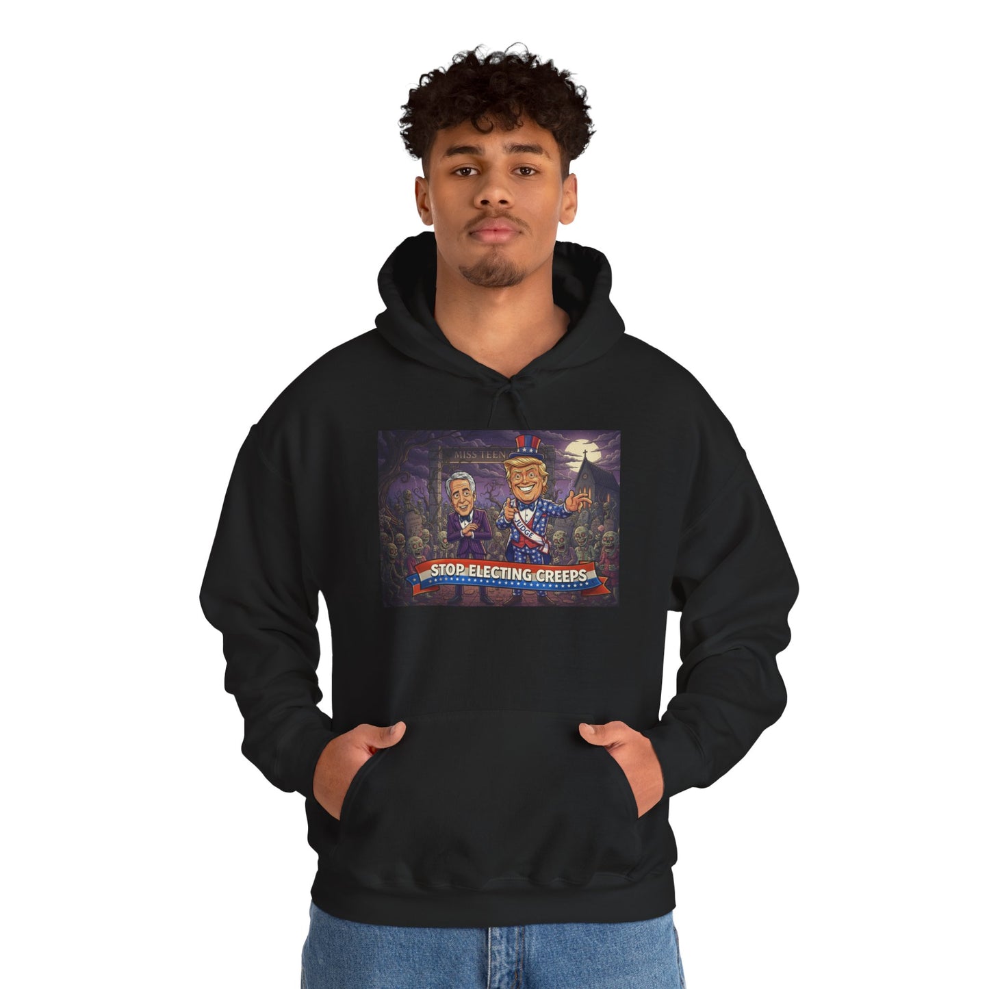 Patriotic Campfire Hoodie — 'Land of the Free' Vintage Americana Design