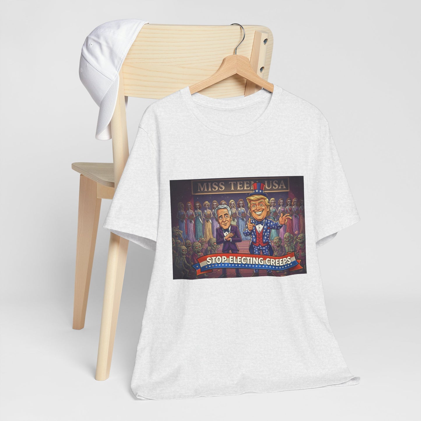 Political Satire Tee – "Stop Electing Creeps" Graphic Shirt