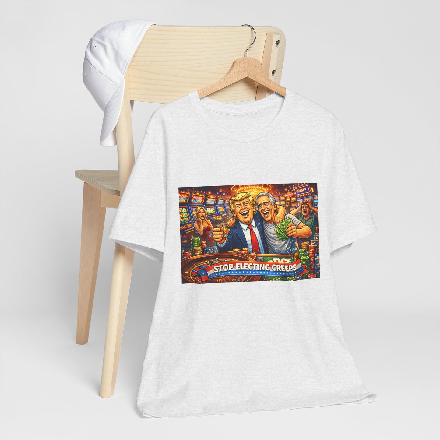Stop Electing Creeps Graphic Tee — Political Satire T‑Shirt