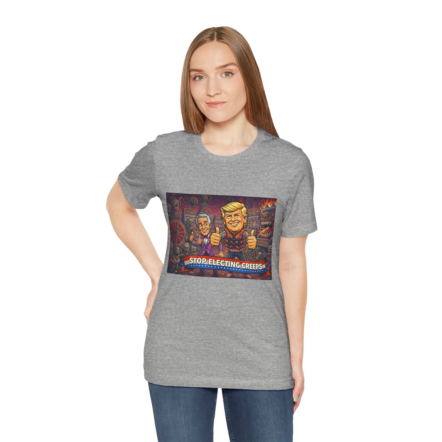 Political Satire Tee — "Stop Electing Creeps" Graphic Shirt