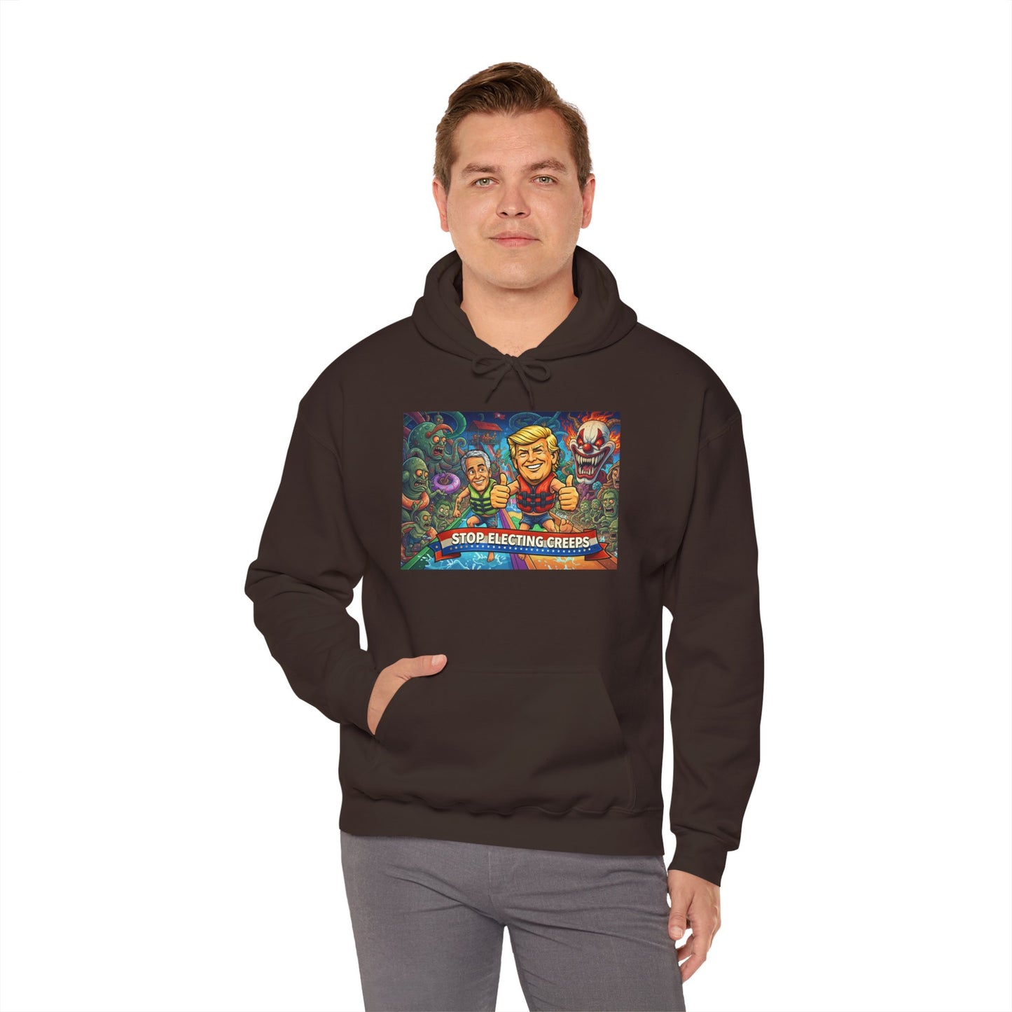 Stop Selecting Creeps Hoodie — Satirical Political Graphic Pullover