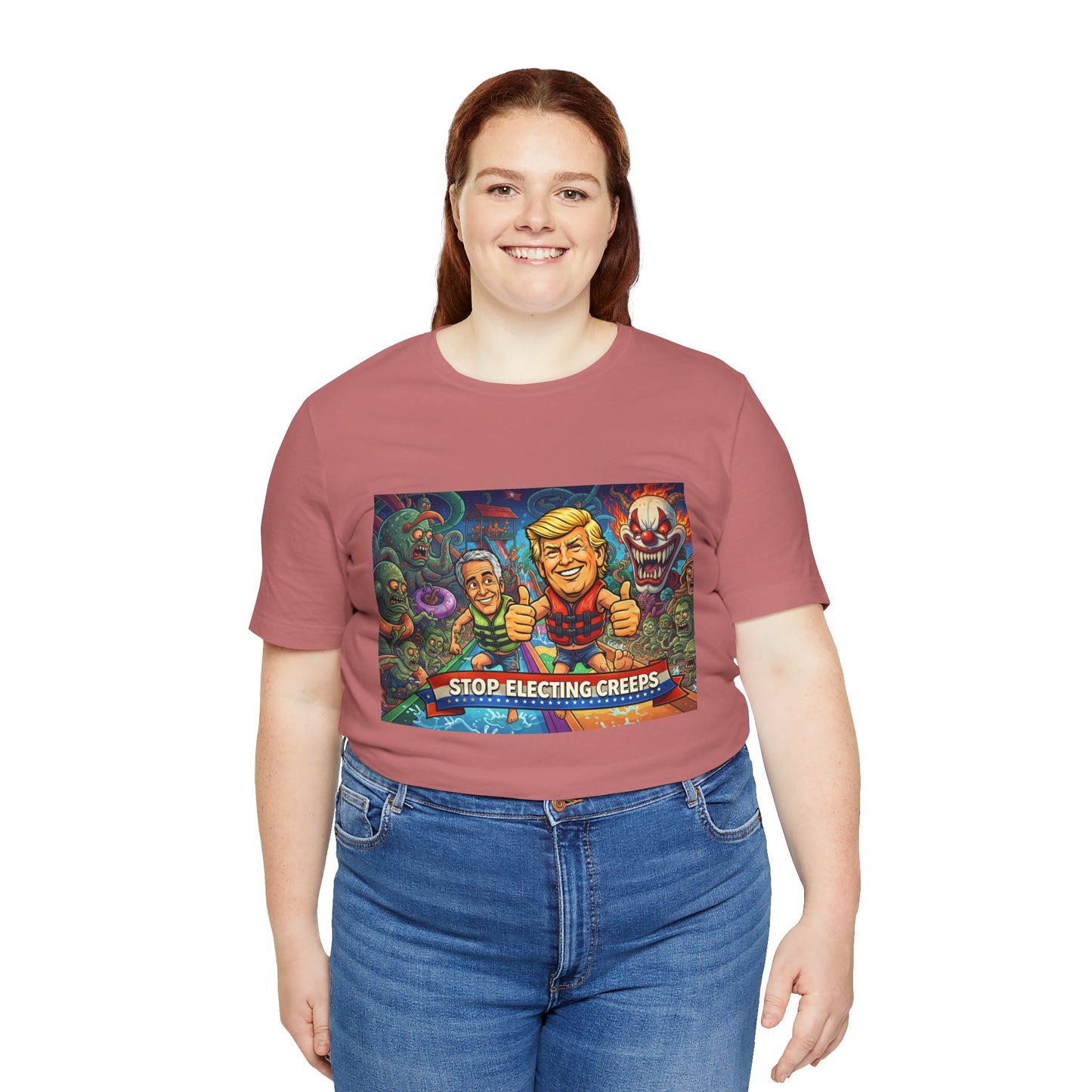 Political Graphic Tee — "Stop Electing Creeps" Bold Protest T‑Shirt