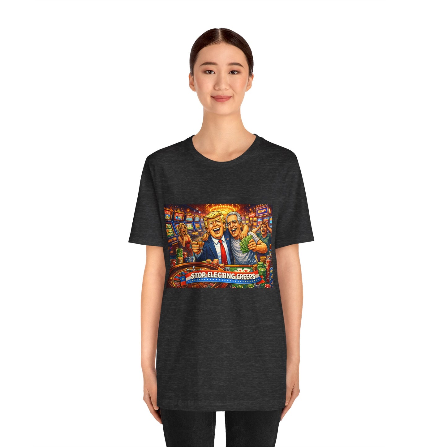 Stop Electing Creeps Graphic Tee — Political Satire T‑Shirt