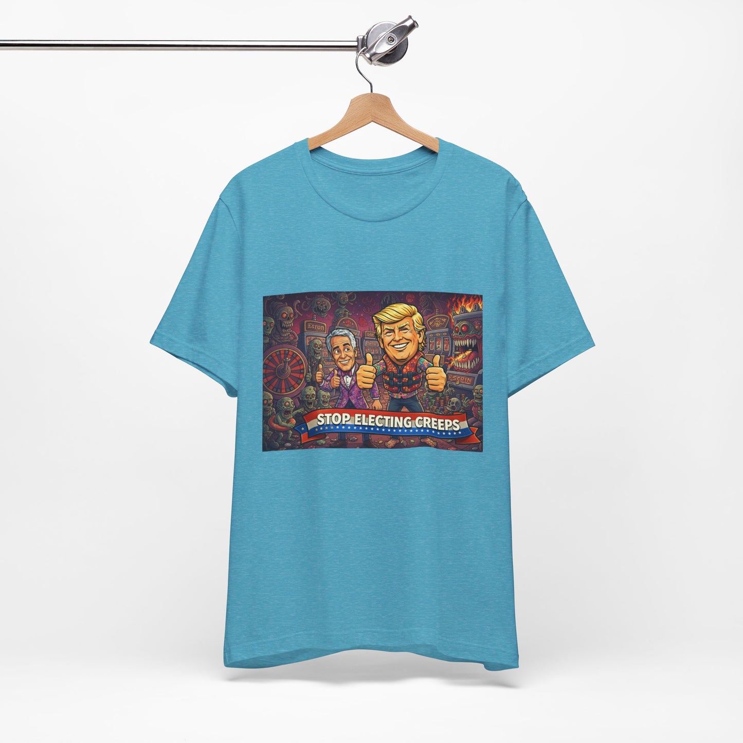 Political Satire Tee — "Stop Electing Creeps" Graphic Shirt