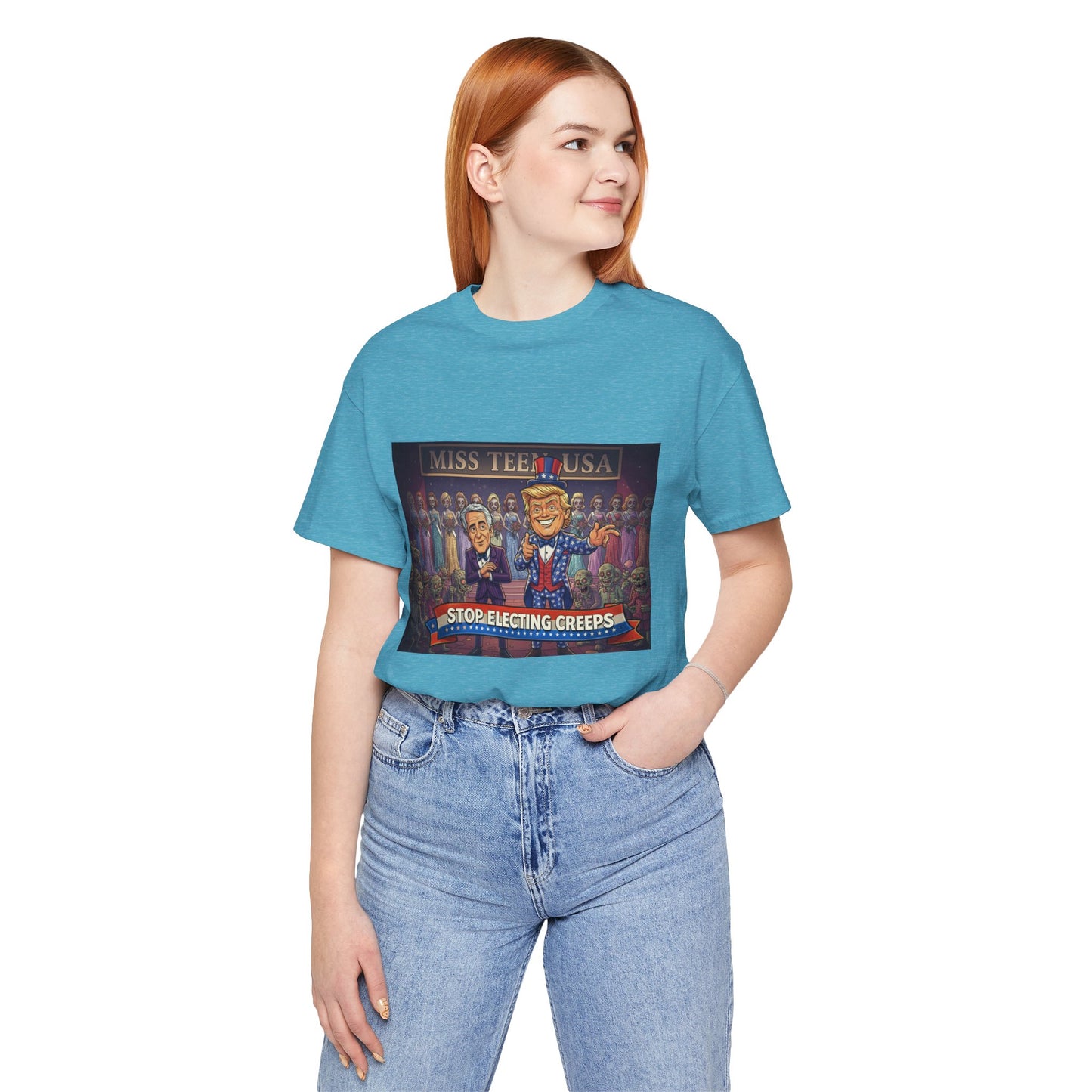 Political Satire Tee – "Stop Electing Creeps" Graphic Shirt