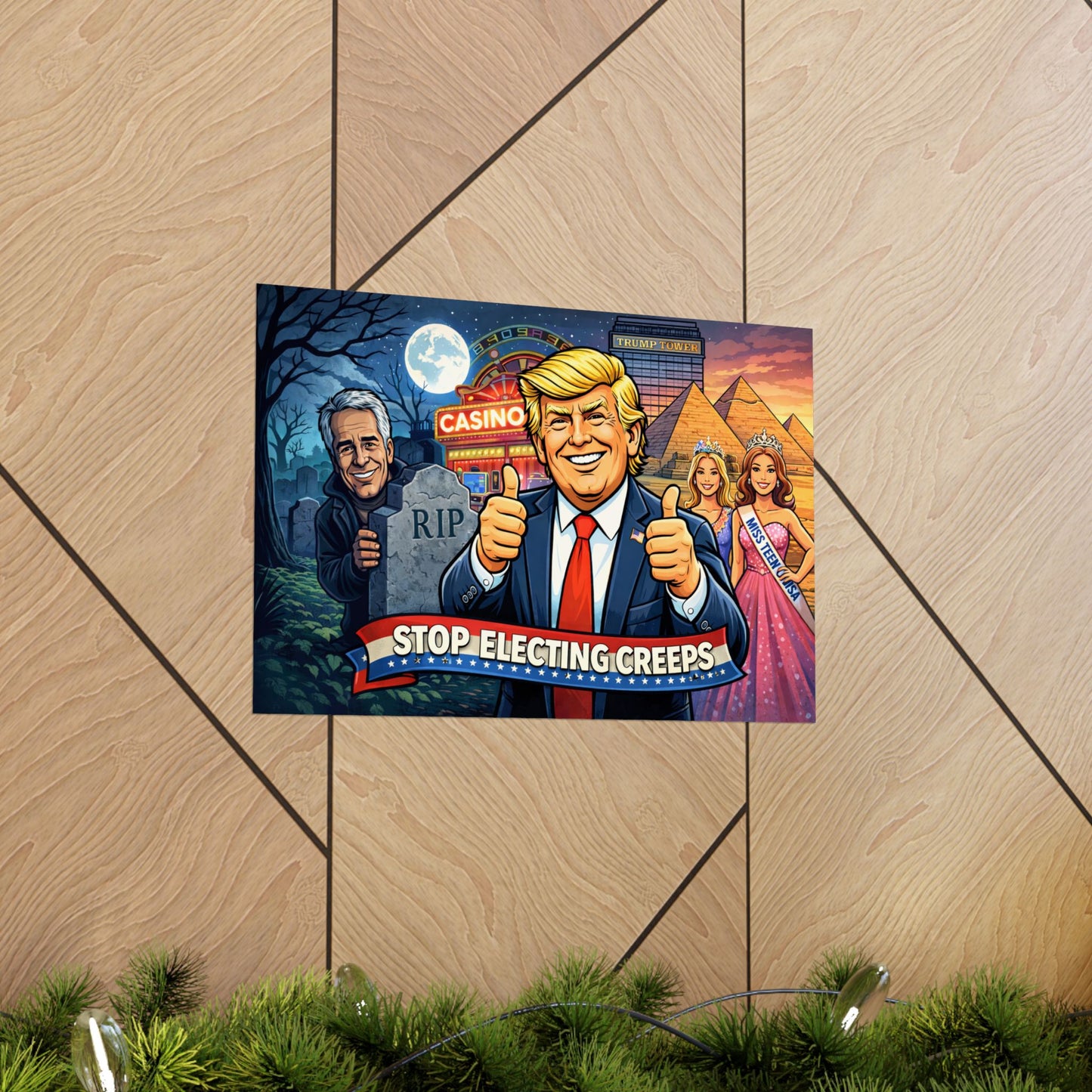 Political Poster – "Stop Electing Creeps" Matte Horizontal Print