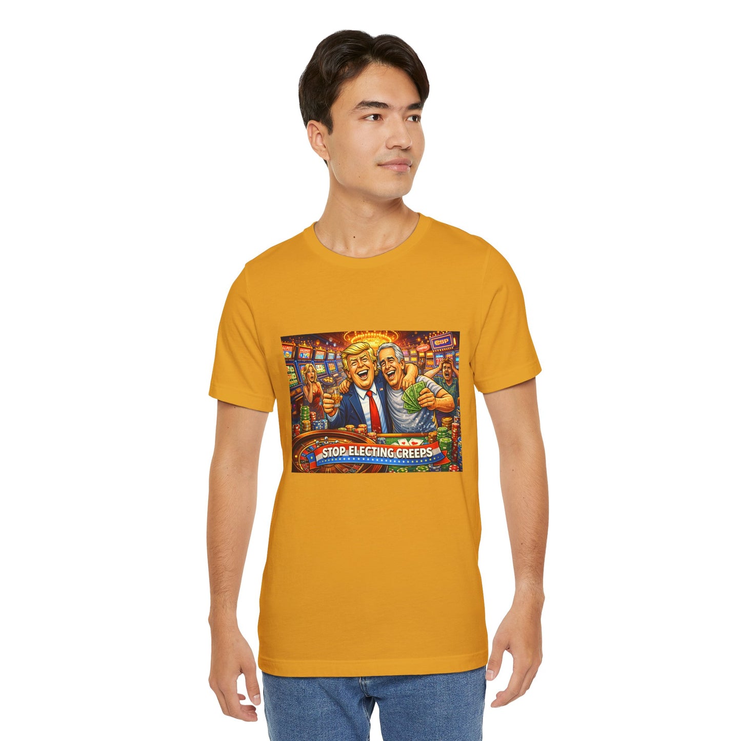 Stop Electing Creeps Graphic Tee — Political Satire T‑Shirt