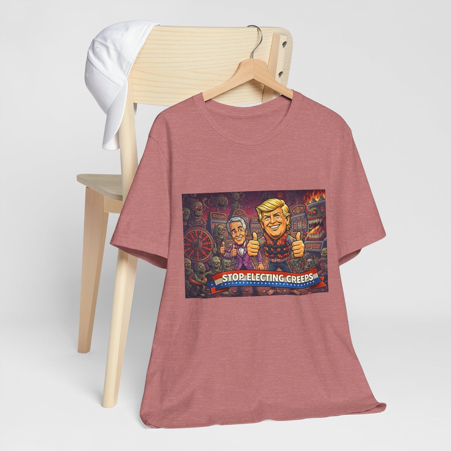 Political Satire Tee — "Stop Electing Creeps" Graphic Shirt