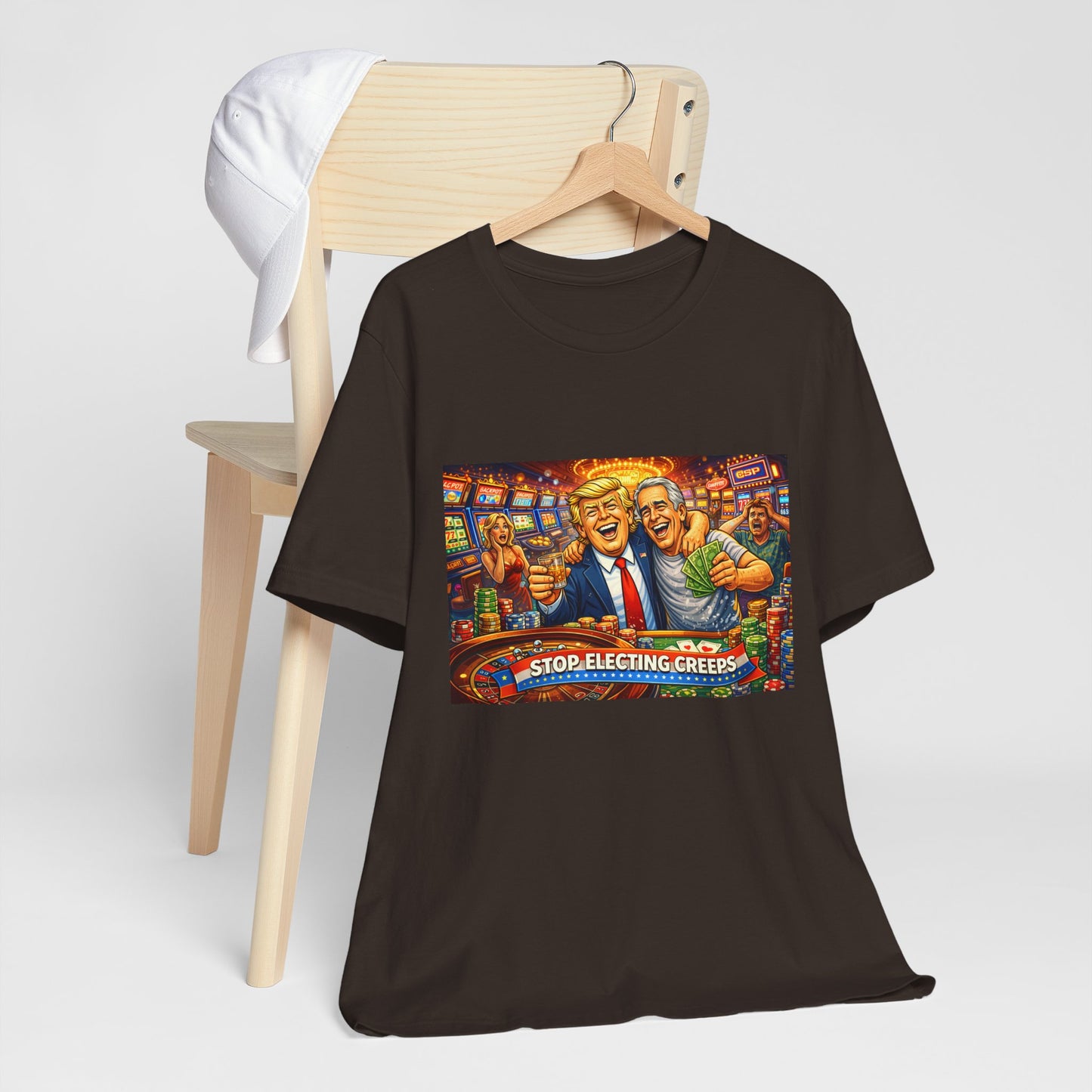 Stop Electing Creeps Graphic Tee — Political Satire T‑Shirt