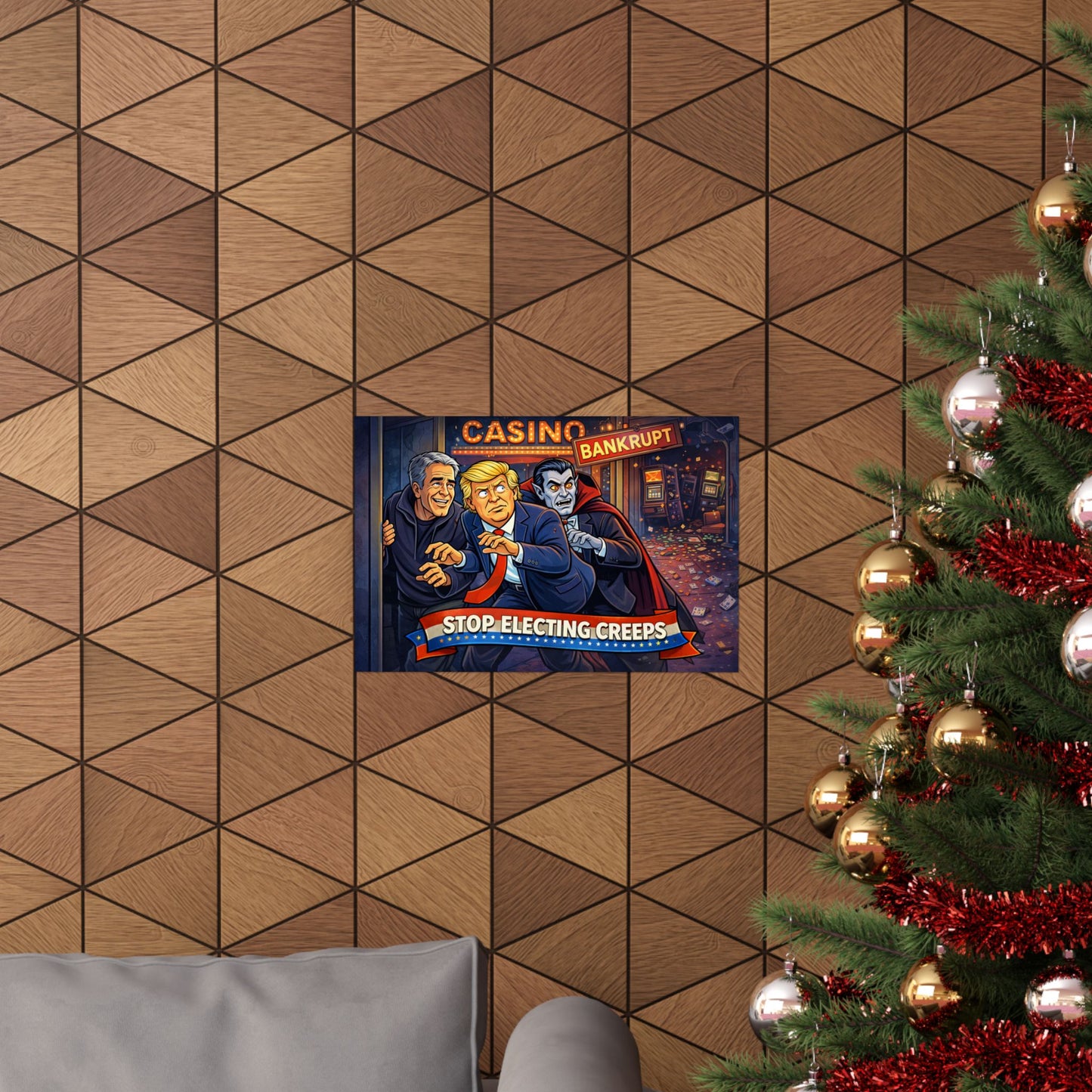 Matte Horizontal Poster — “Stop Electing Creeps” Political Satire Art