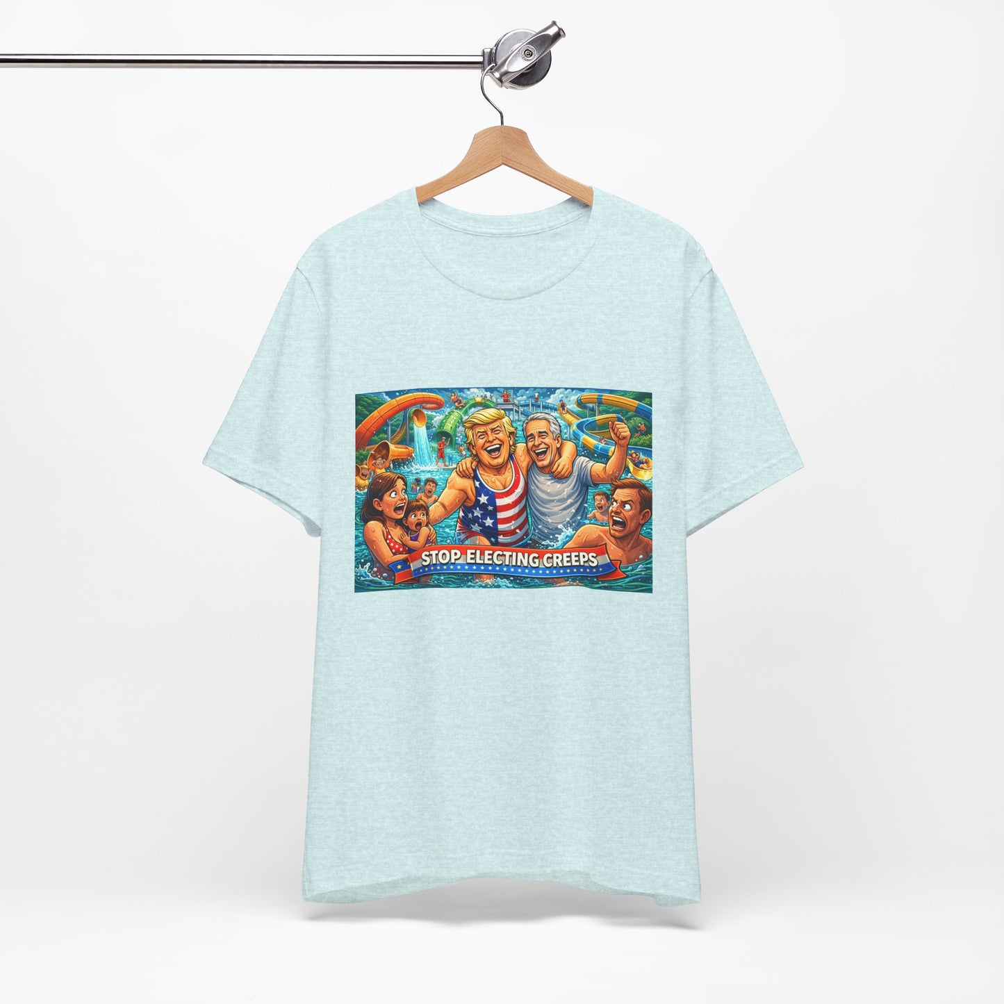 T‑Shirt — "Stop Fleecing Creeps" Beach Party Graphic Tee
