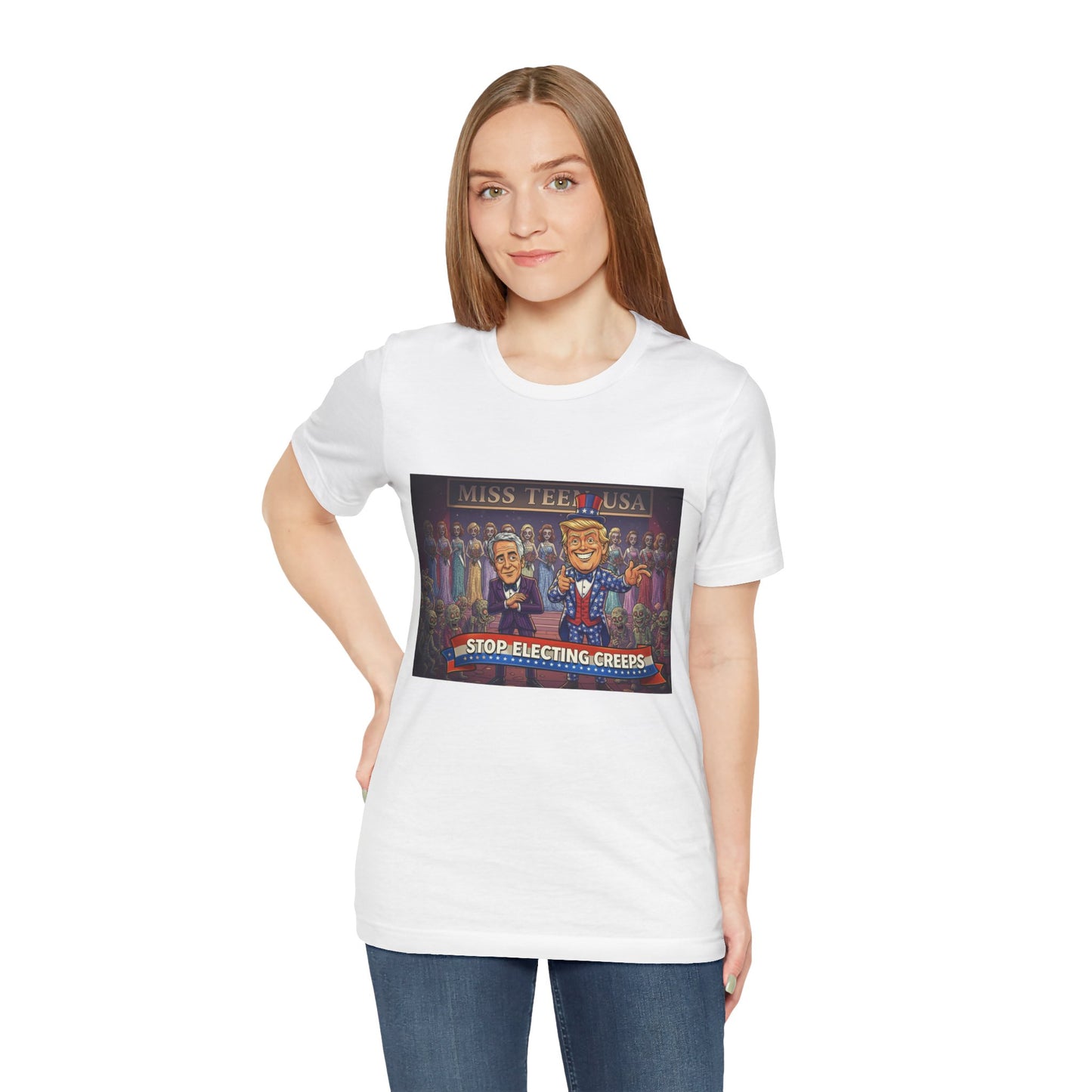 Political Satire Tee – "Stop Electing Creeps" Graphic Shirt
