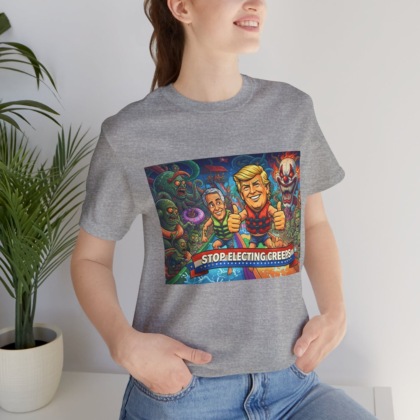 Political Graphic Tee — "Stop Electing Creeps" Bold Protest T‑Shirt