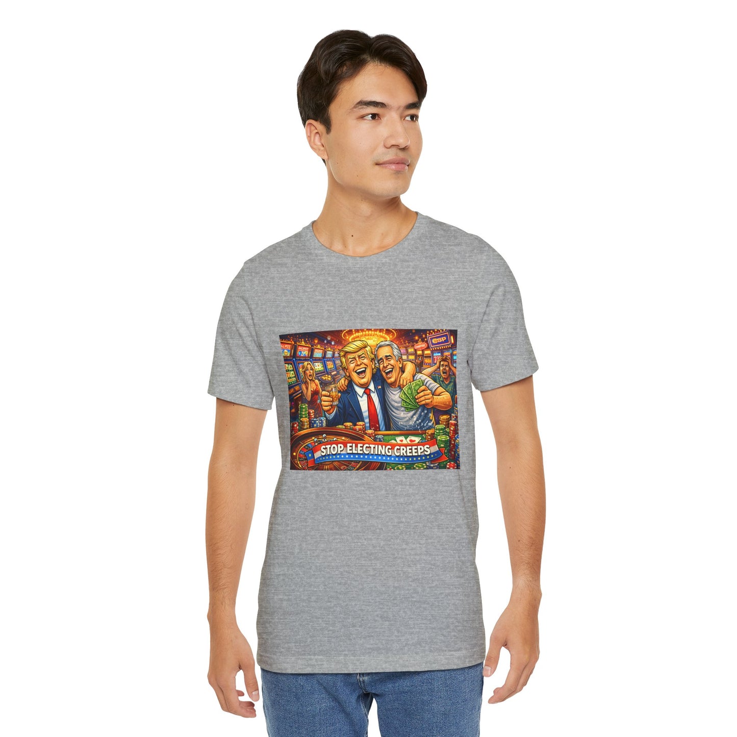 Stop Electing Creeps Graphic Tee — Political Satire T‑Shirt