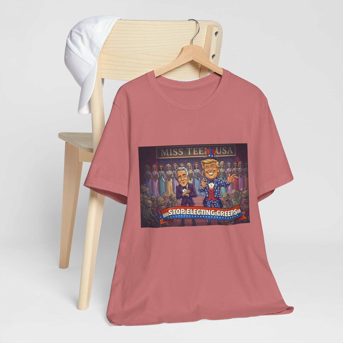 Political Satire Tee – "Stop Electing Creeps" Graphic Shirt