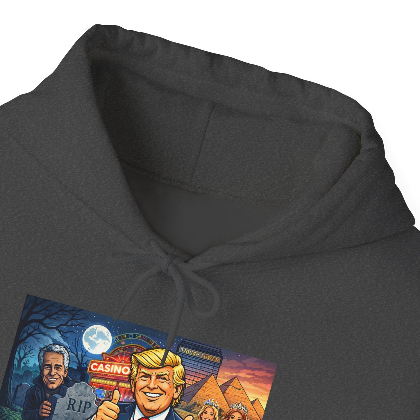 Political Hoodie — 'Make America Grateful' Cartoon Trump & Supporters Graphic Hoodie