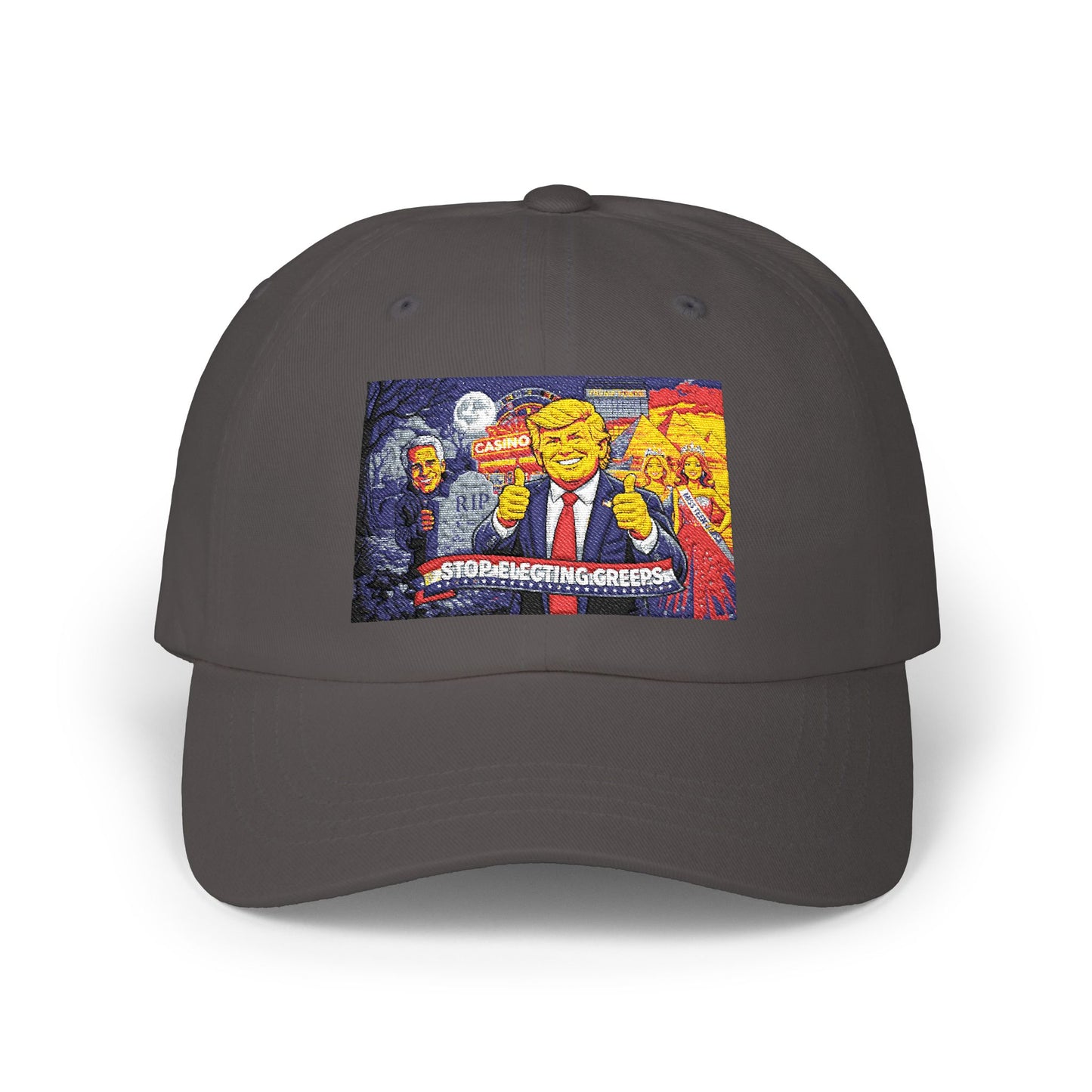 Dad Cap with Pixel Art Political Leader Design