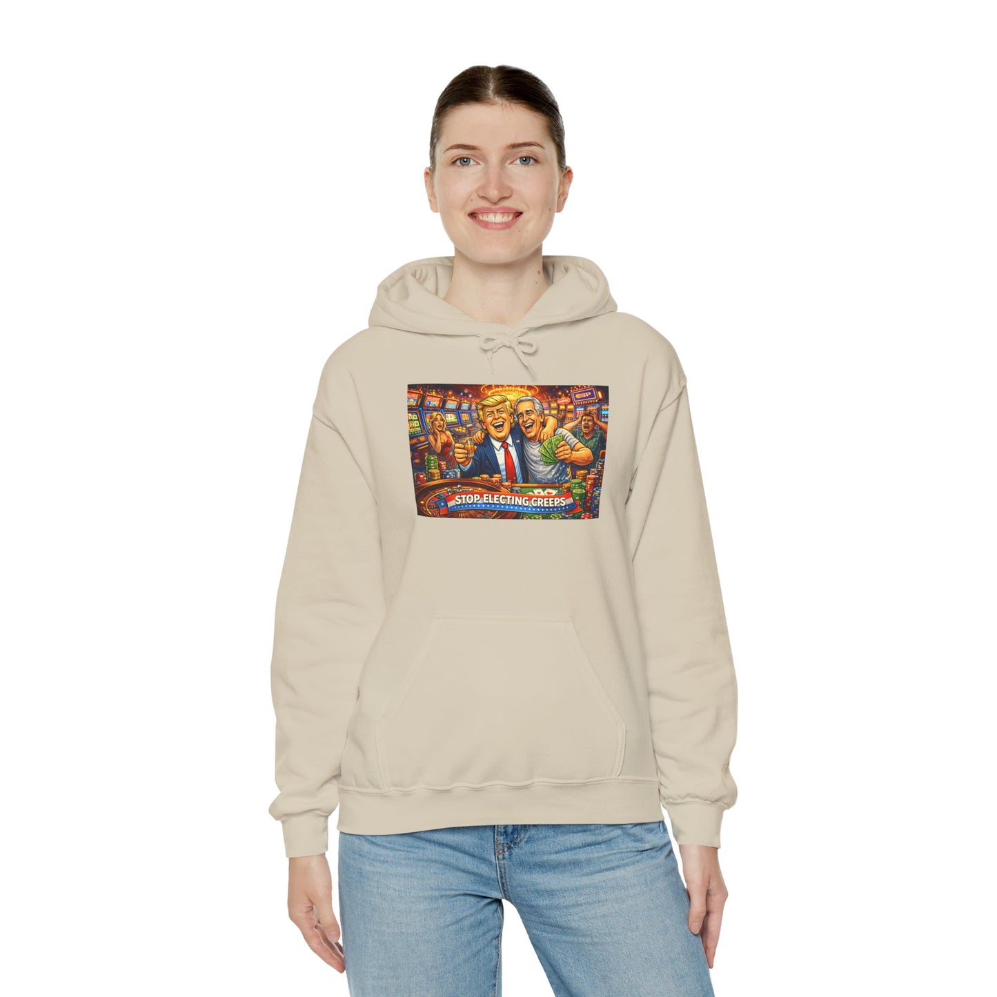 Political Parody Hoodie — 'Stop Blanching Beer' Colorful Satire Design