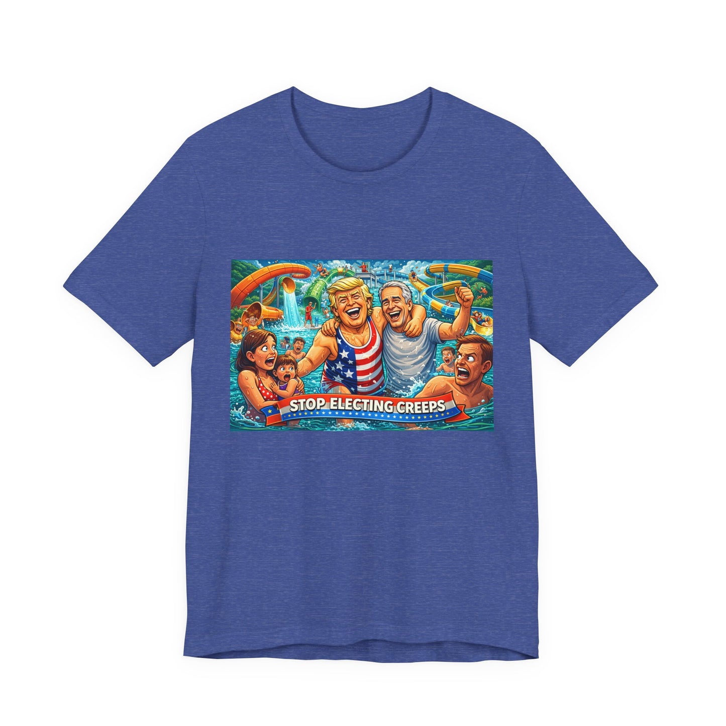 T‑Shirt — "Stop Fleecing Creeps" Beach Party Graphic Tee