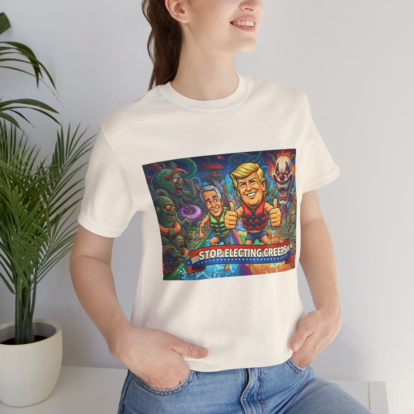 Political Graphic Tee — "Stop Electing Creeps" Bold Protest T‑Shirt
