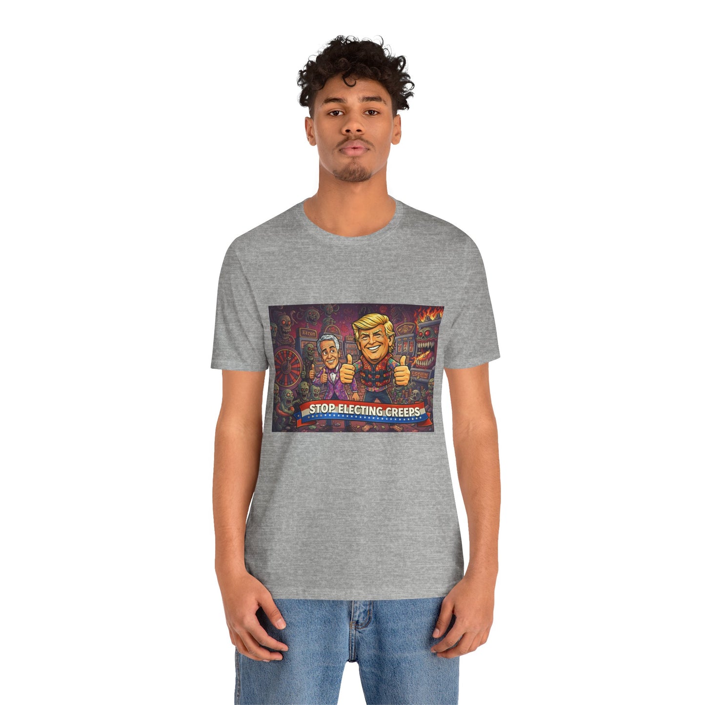 Political Satire Tee — "Stop Electing Creeps" Graphic Shirt