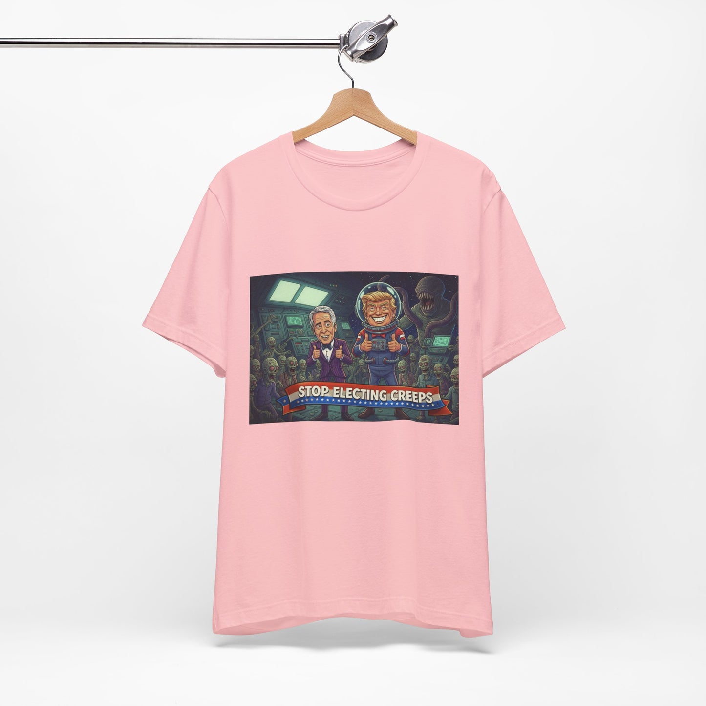 Political Satire Tee — “Stop Electing Creeps” Graphic Shirt