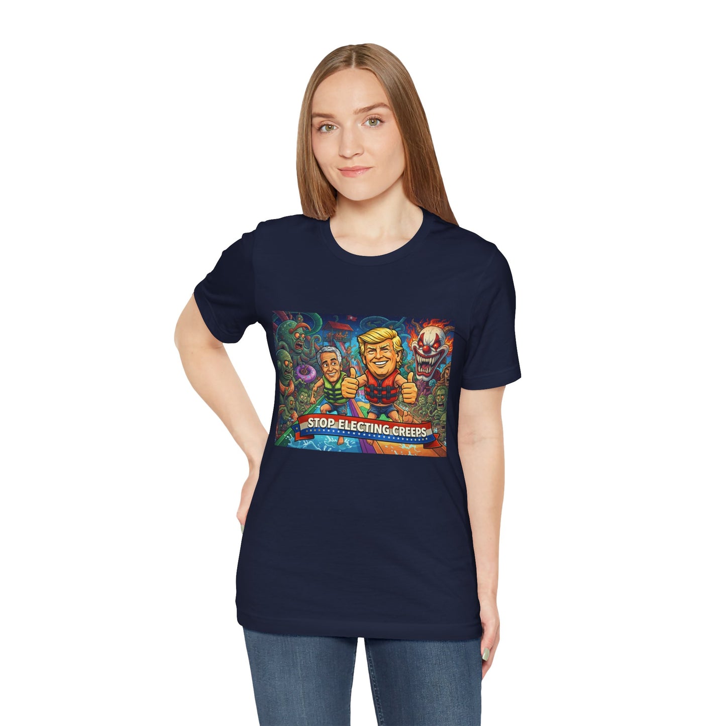 Political Graphic Tee — "Stop Electing Creeps" Bold Protest T‑Shirt