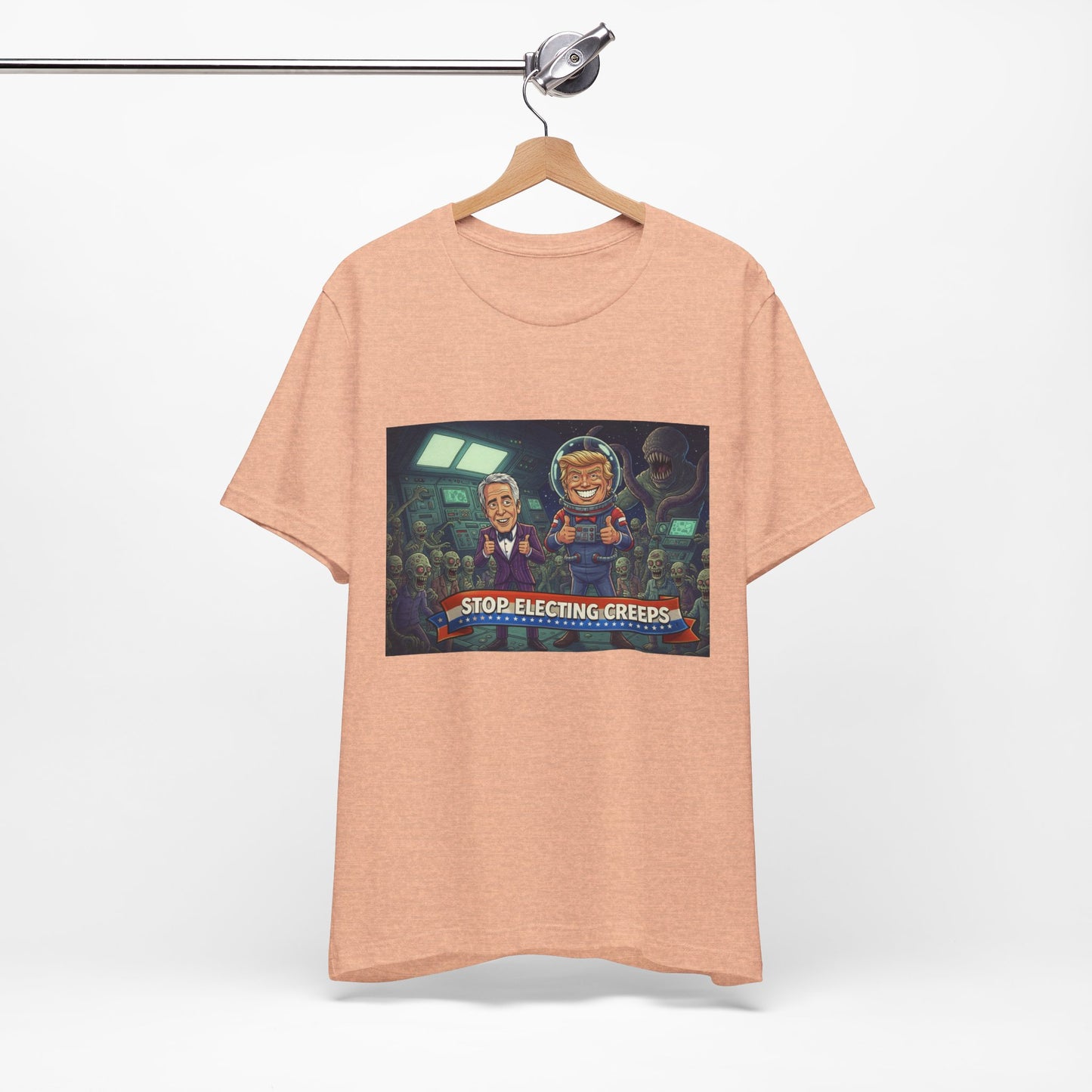 Political Satire Tee — “Stop Electing Creeps” Graphic Shirt