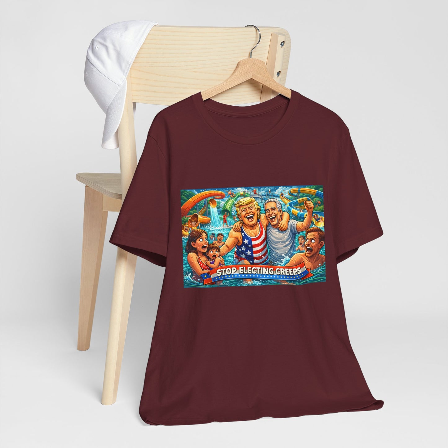 T‑Shirt — "Stop Fleecing Creeps" Beach Party Graphic Tee