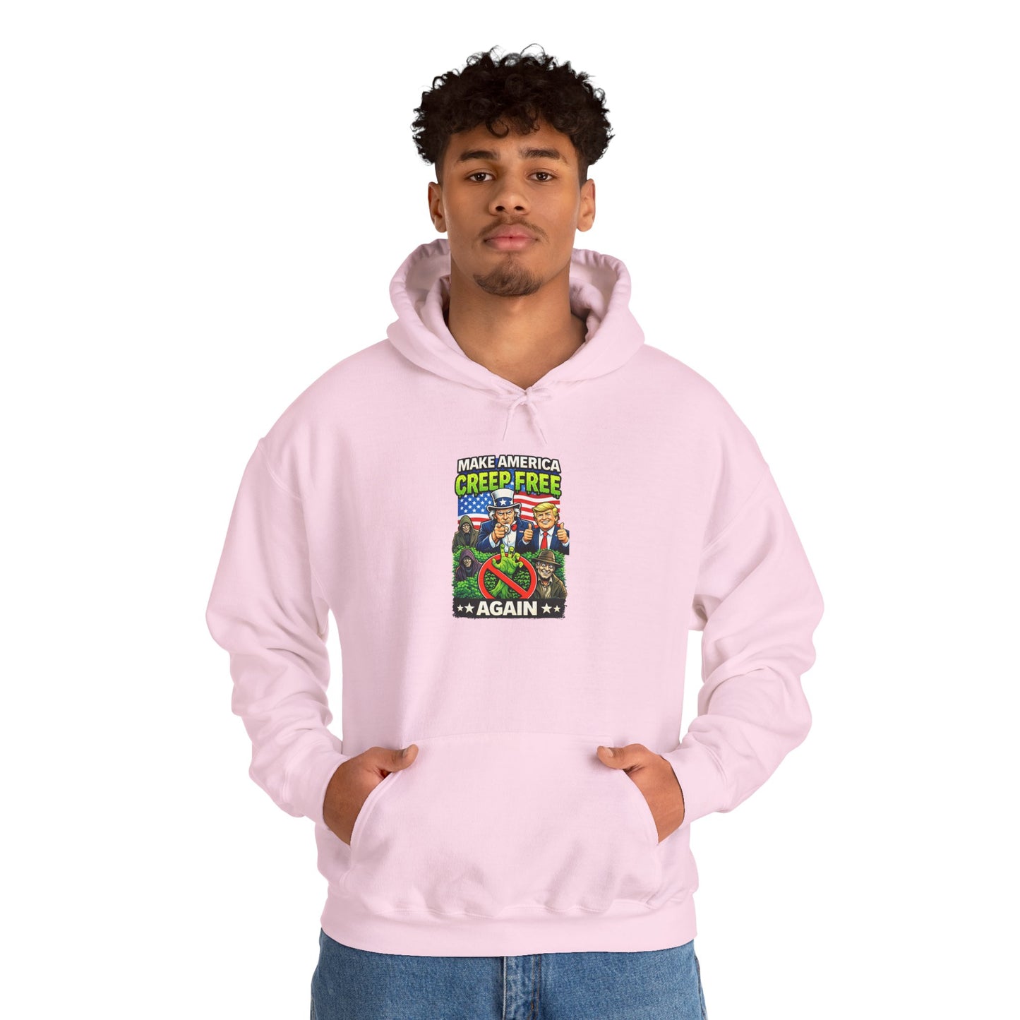 Hoodie — 'Creep-Free Again' Retro Horror Movie Poster Pullover