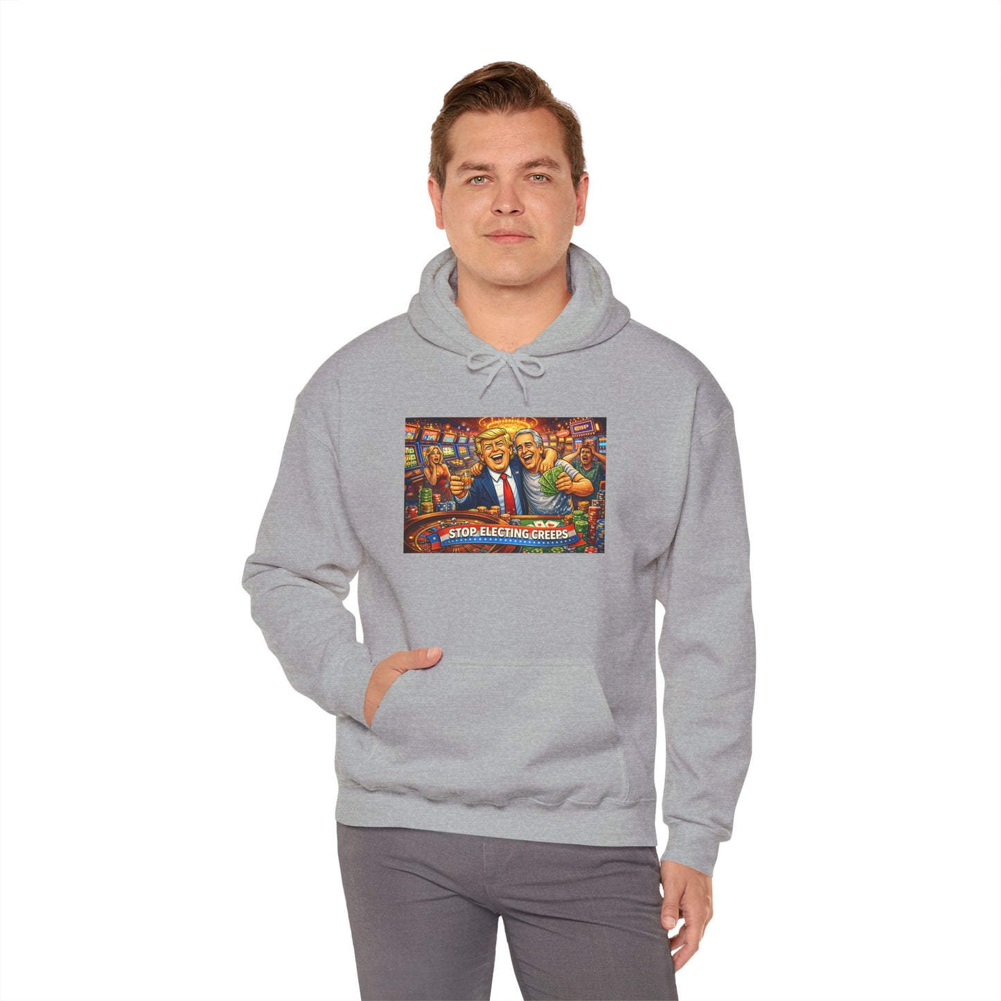 Political Parody Hoodie — 'Stop Blanching Beer' Colorful Satire Design
