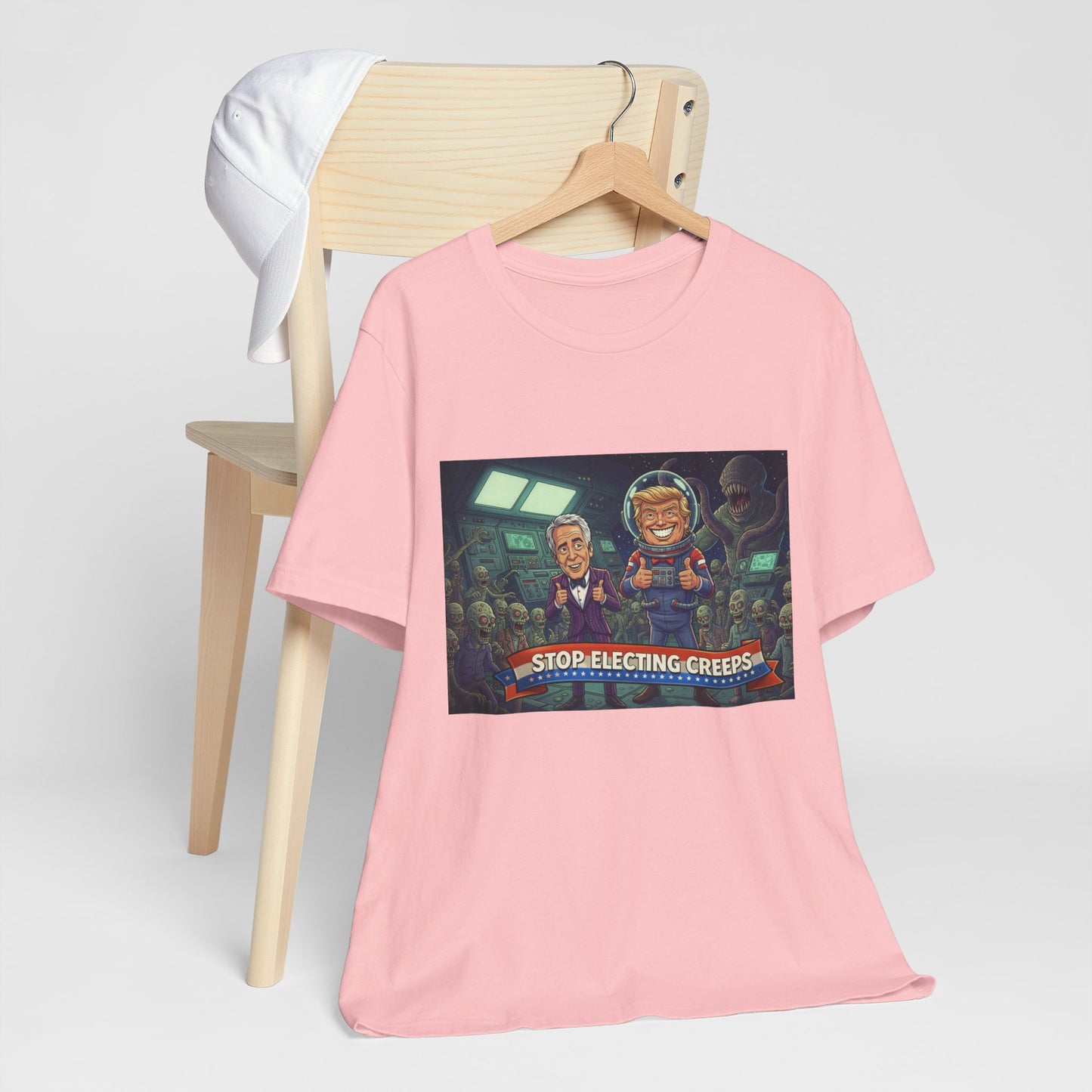 Political Satire Tee — “Stop Electing Creeps” Graphic Shirt
