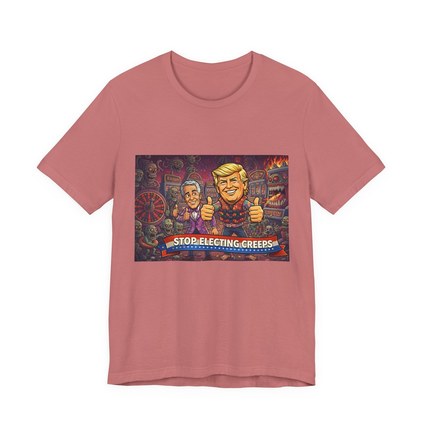 Political Satire Tee — "Stop Electing Creeps" Graphic Shirt