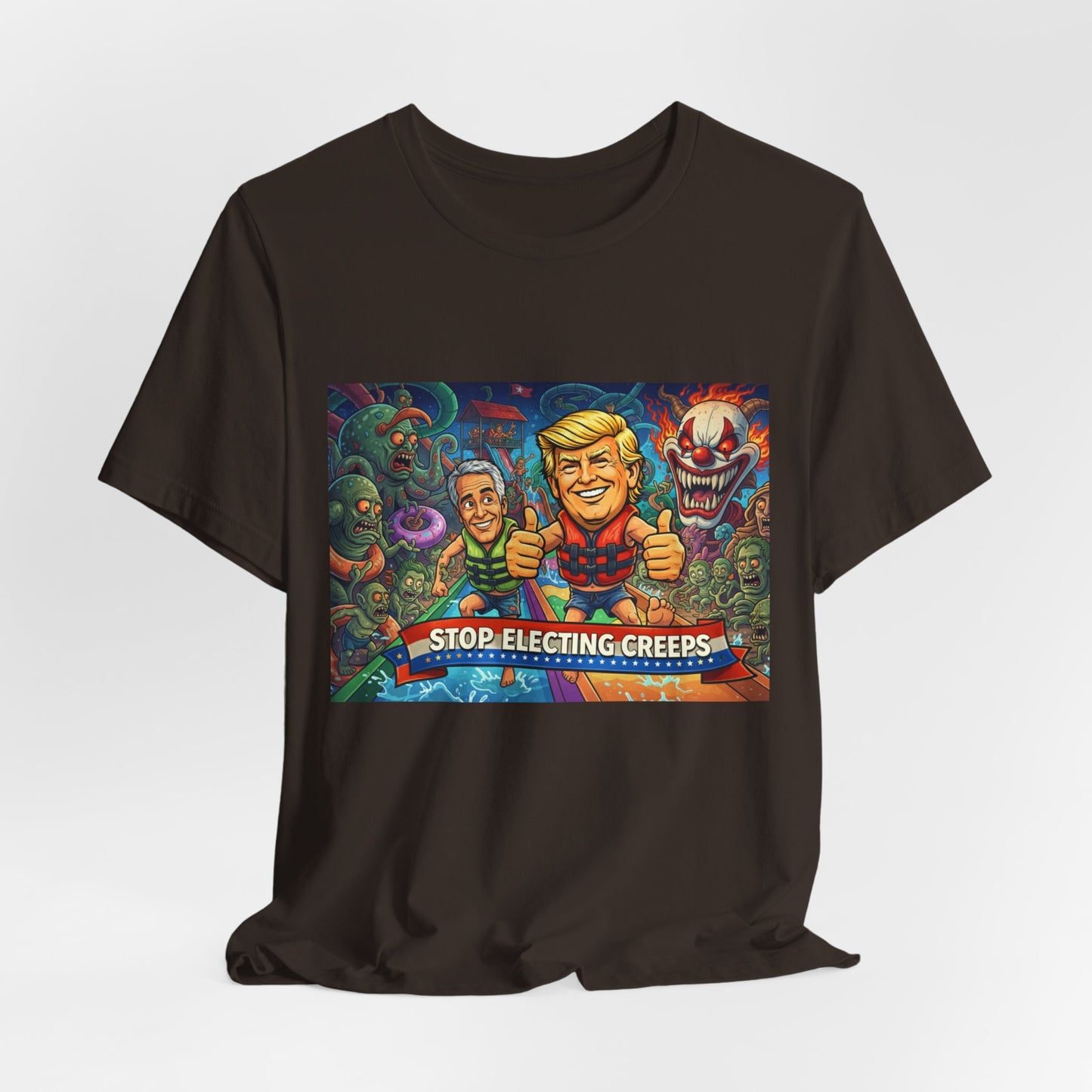 Political Graphic Tee — "Stop Electing Creeps" Bold Protest T‑Shirt