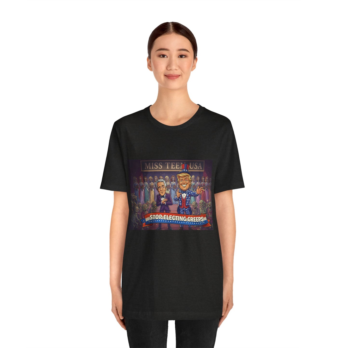 Political Satire Tee – "Stop Electing Creeps" Graphic Shirt