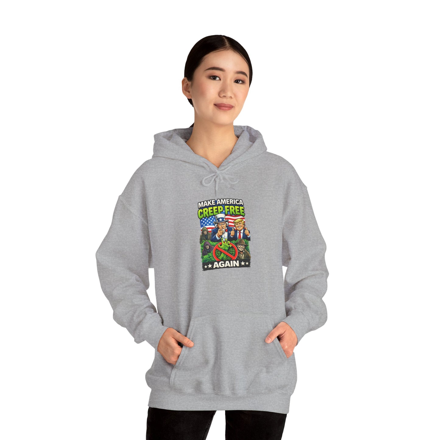 Hoodie — 'Creep-Free Again' Retro Horror Movie Poster Pullover