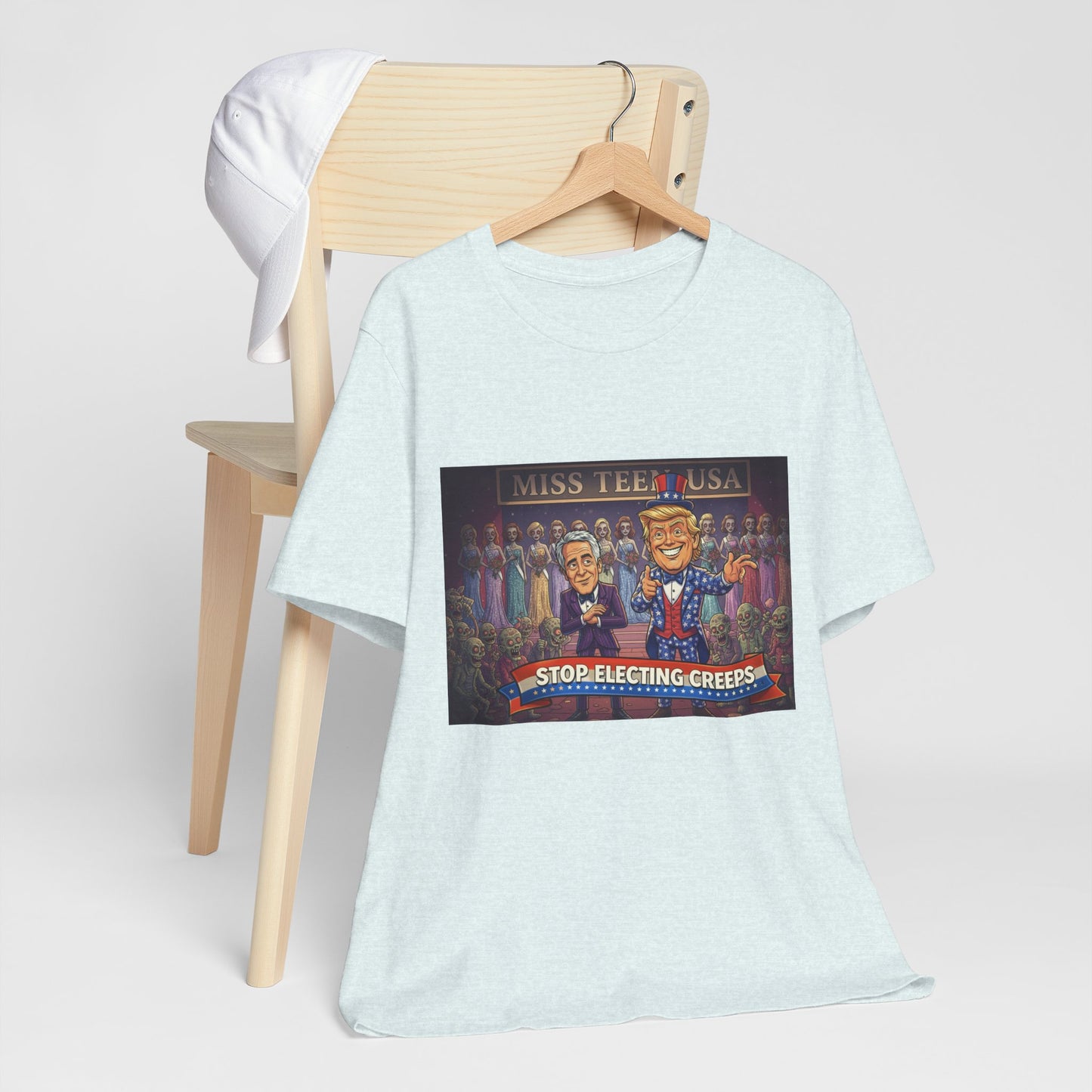 Political Satire Tee – "Stop Electing Creeps" Graphic Shirt