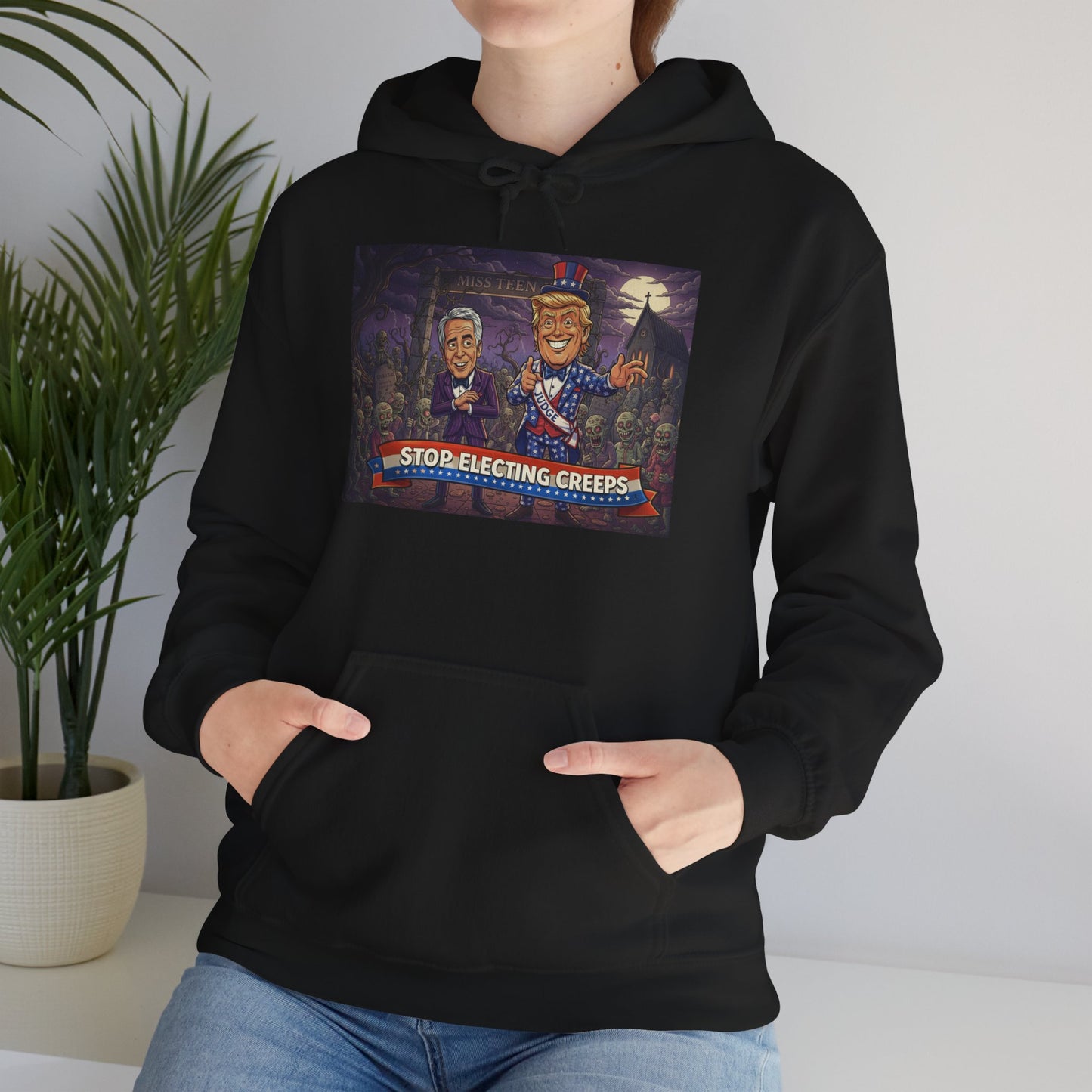 Patriotic Campfire Hoodie — 'Land of the Free' Vintage Americana Design