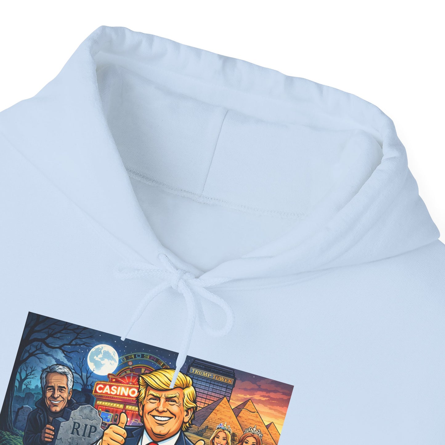 Political Hoodie — 'Make America Grateful' Cartoon Trump & Supporters Graphic Hoodie