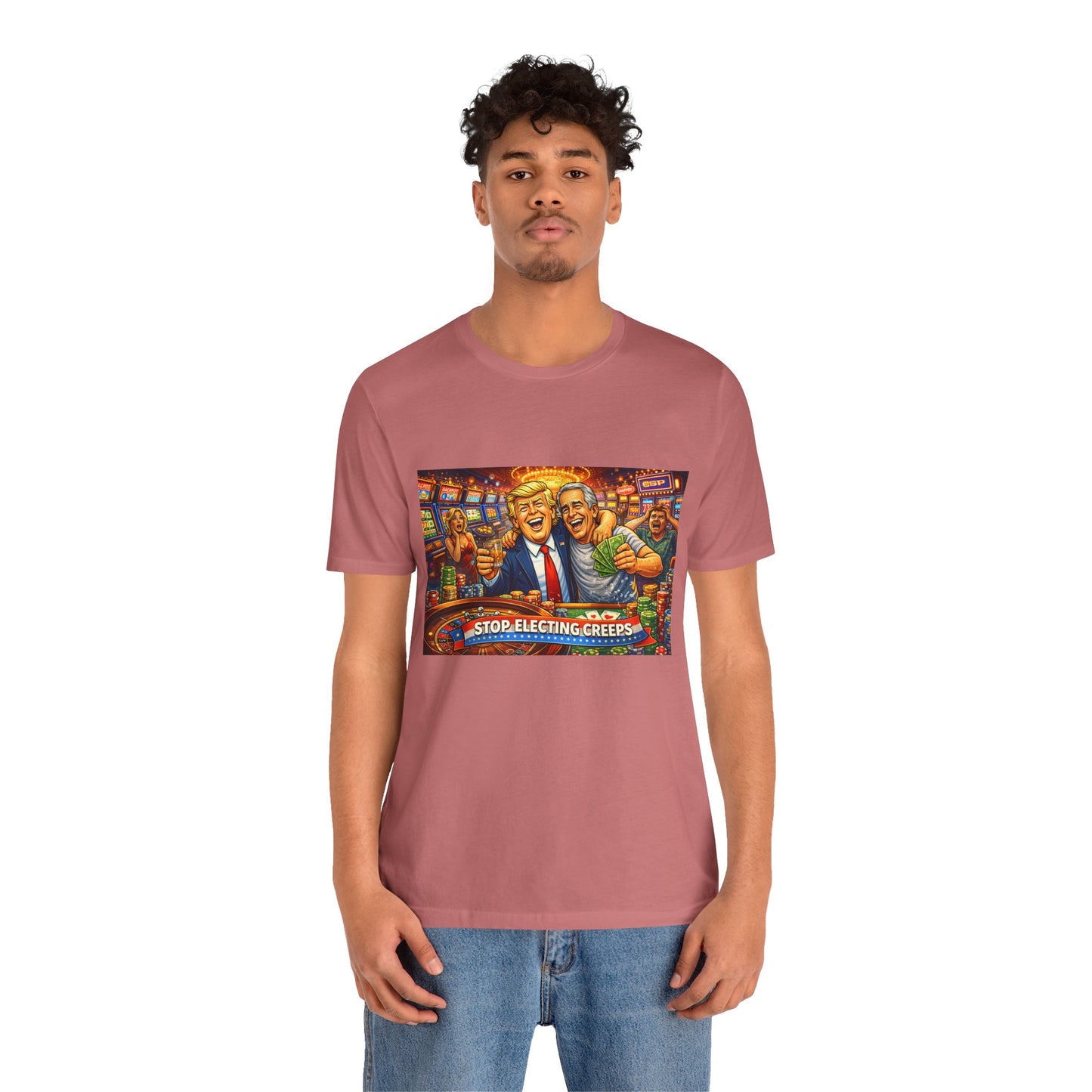 Stop Electing Creeps Graphic Tee — Political Satire T‑Shirt