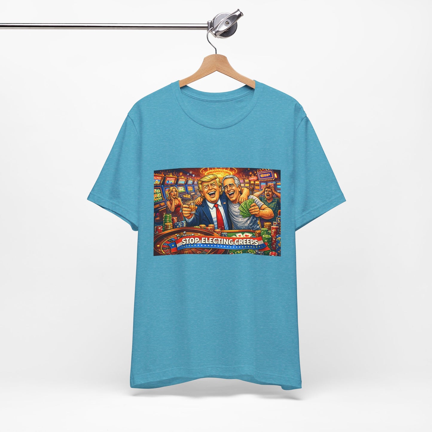 Stop Electing Creeps Graphic Tee — Political Satire T‑Shirt