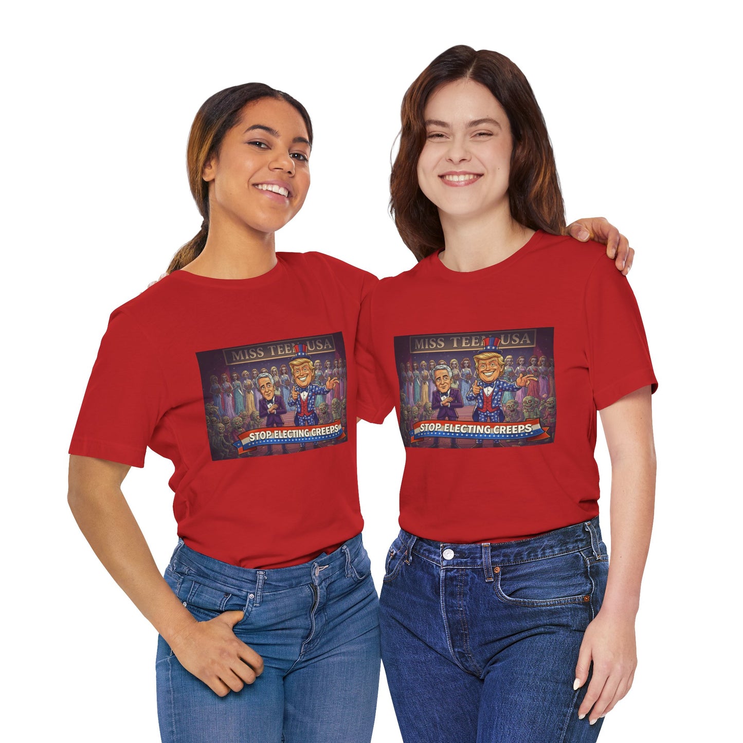 Political Satire Tee – "Stop Electing Creeps" Graphic Shirt