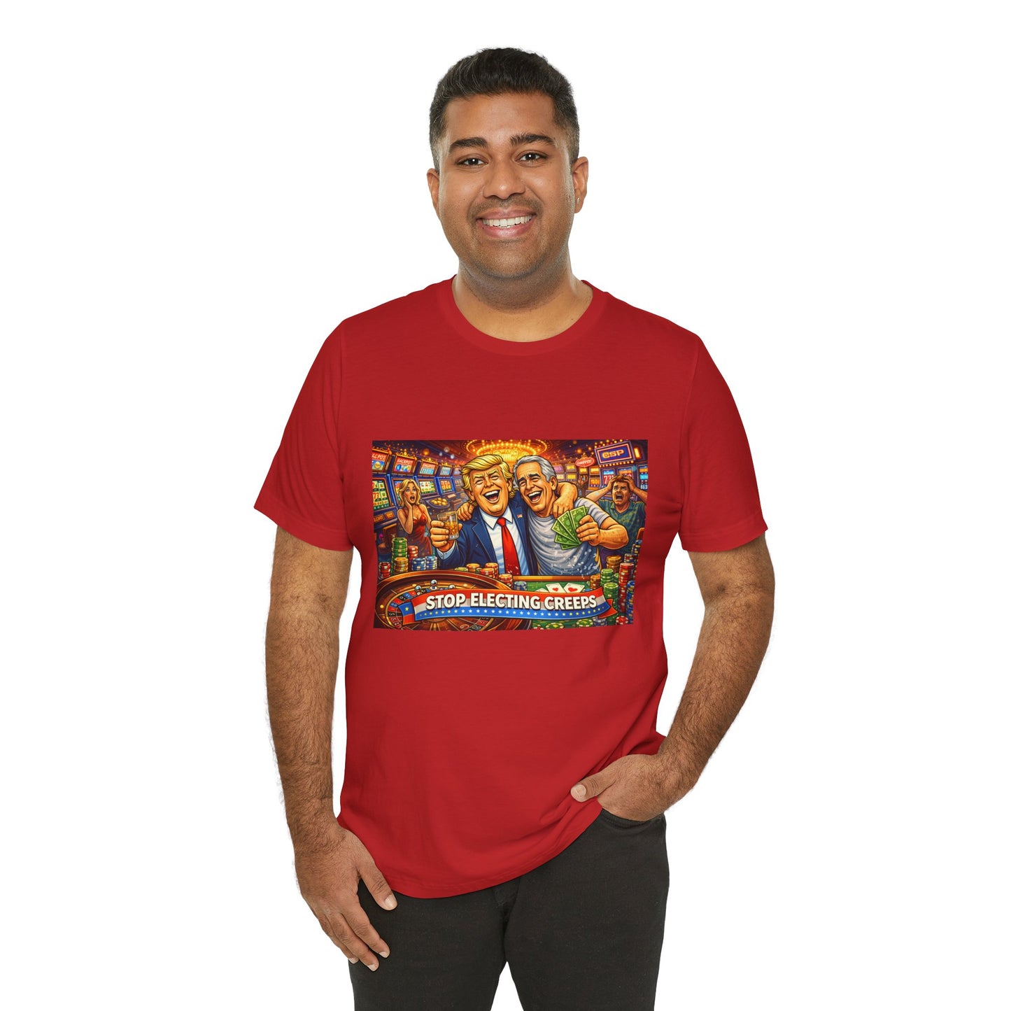 Stop Electing Creeps Graphic Tee — Political Satire T‑Shirt