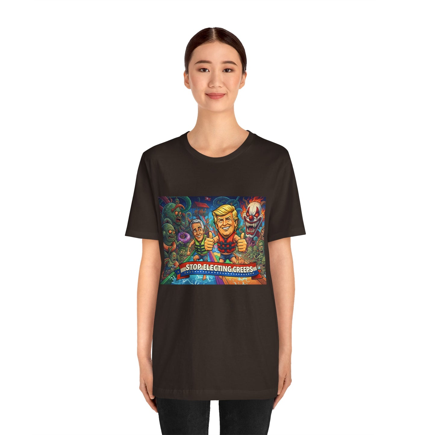 Political Graphic Tee — "Stop Electing Creeps" Bold Protest T‑Shirt