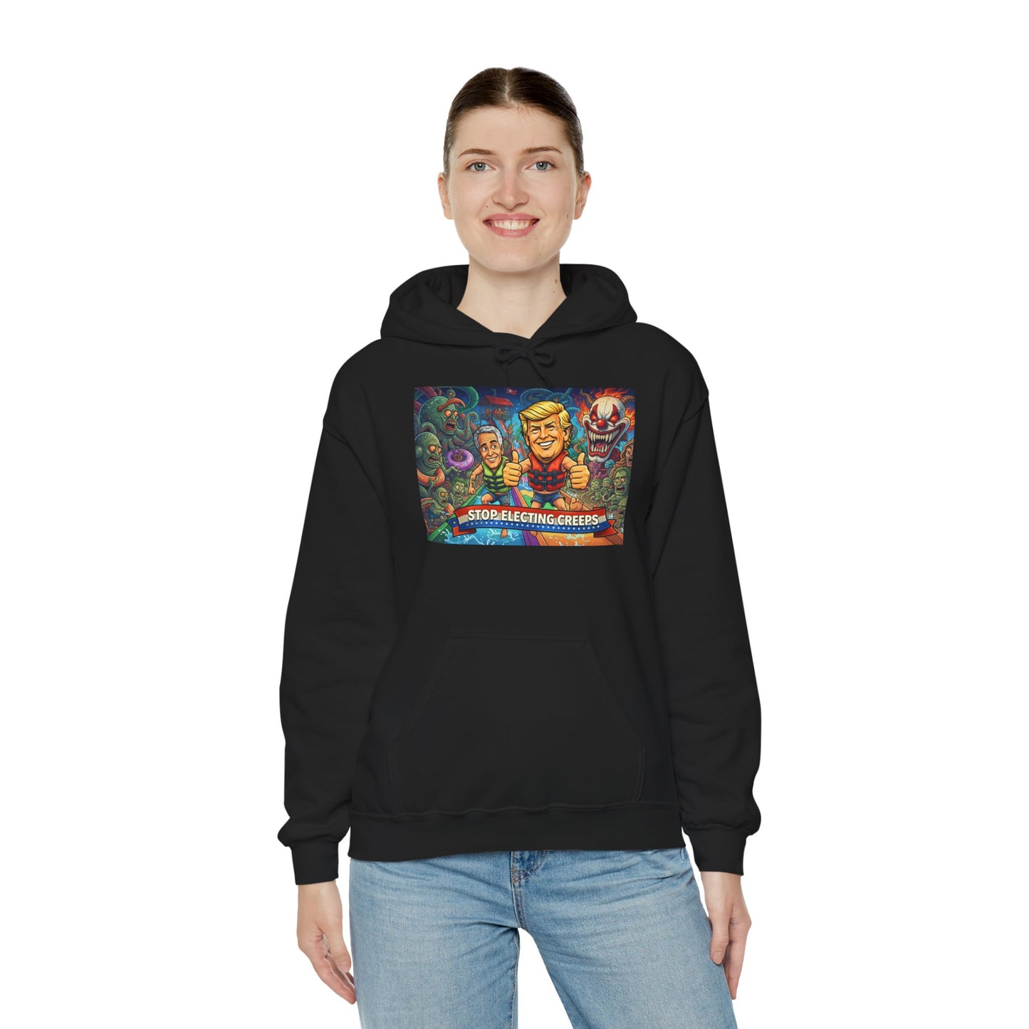 Stop Selecting Creeps Hoodie — Satirical Political Graphic Pullover