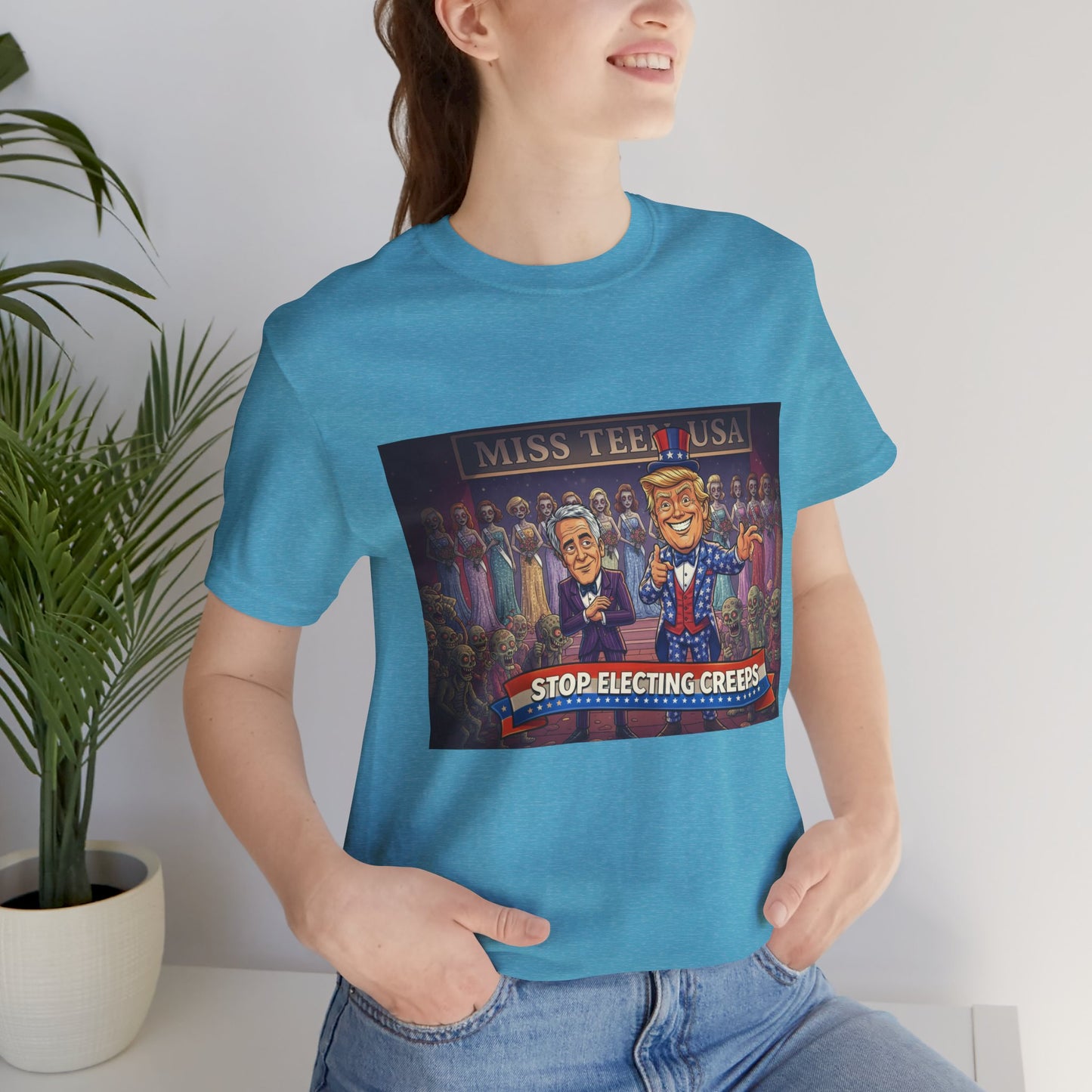 Political Satire Tee – "Stop Electing Creeps" Graphic Shirt