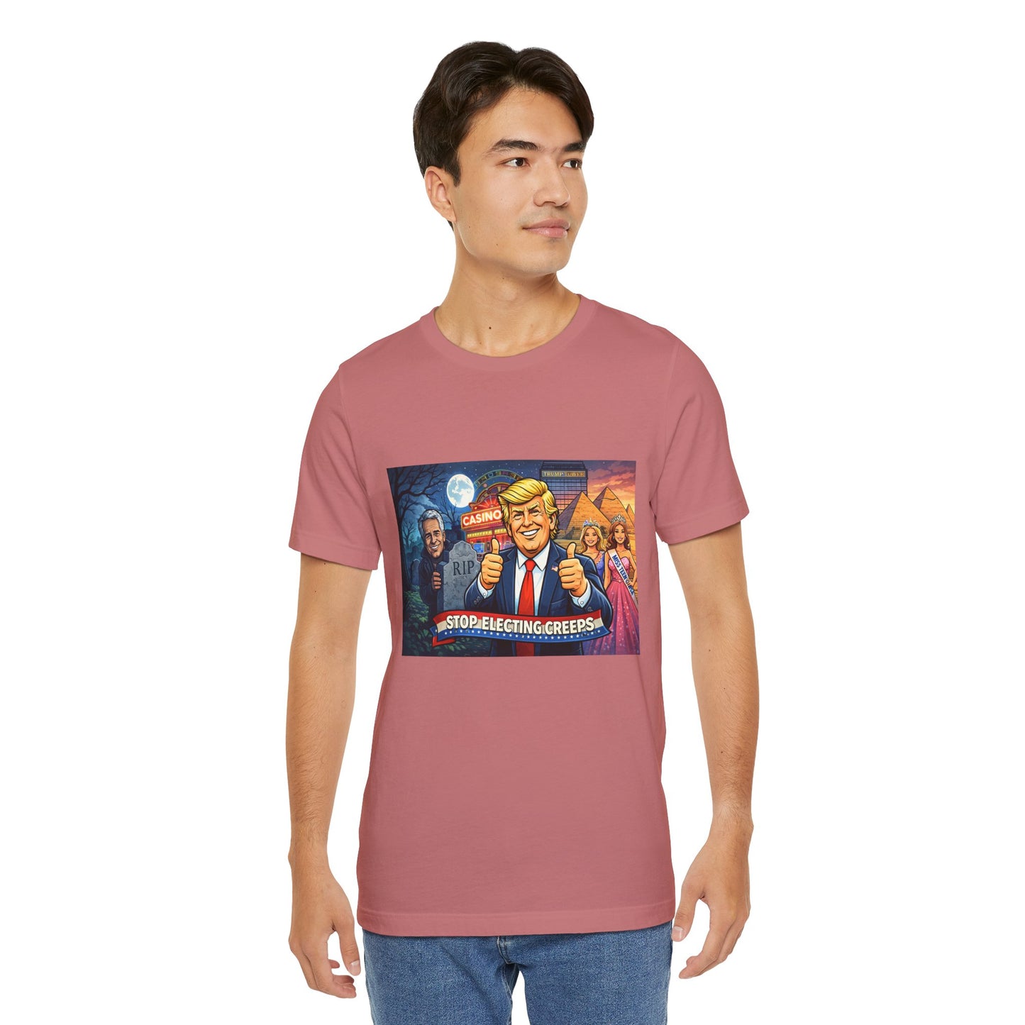 Stop Electing Creeps Tee — Satirical Political Graphic T‑Shirt