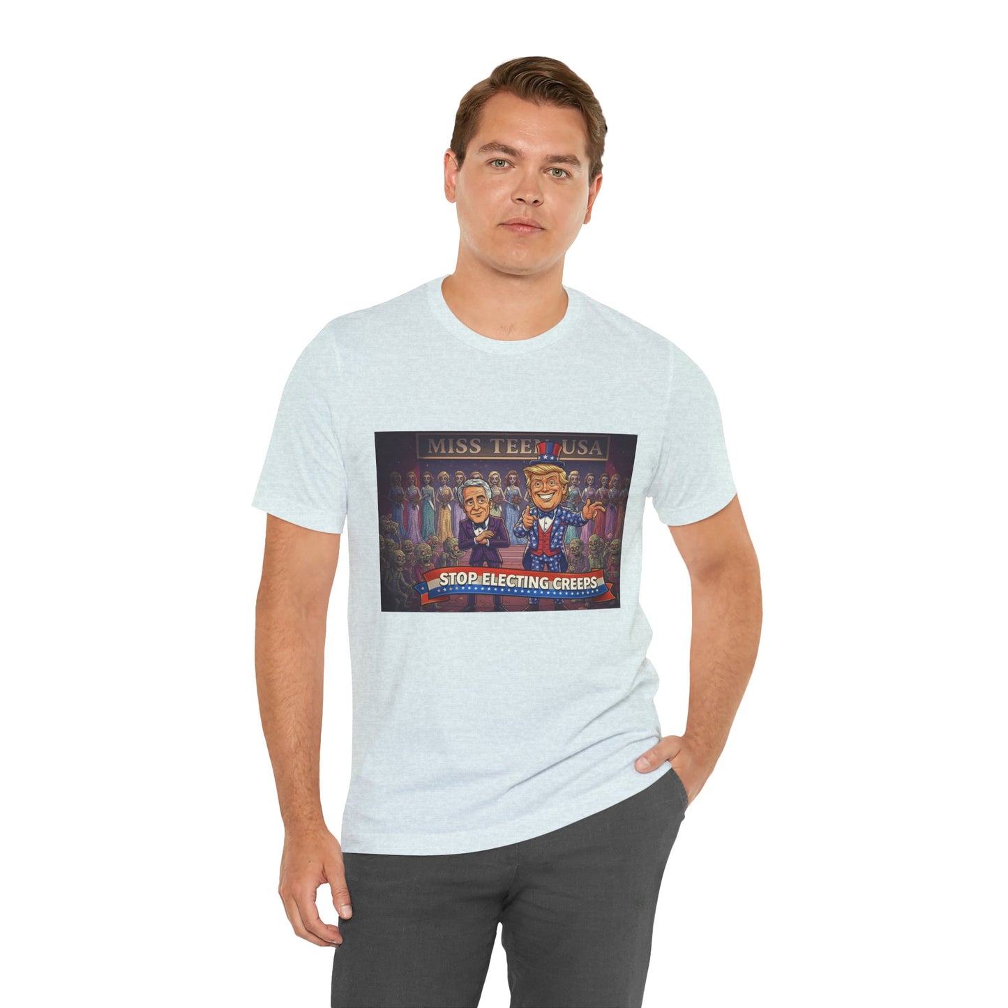 Political Satire Tee – "Stop Electing Creeps" Graphic Shirt