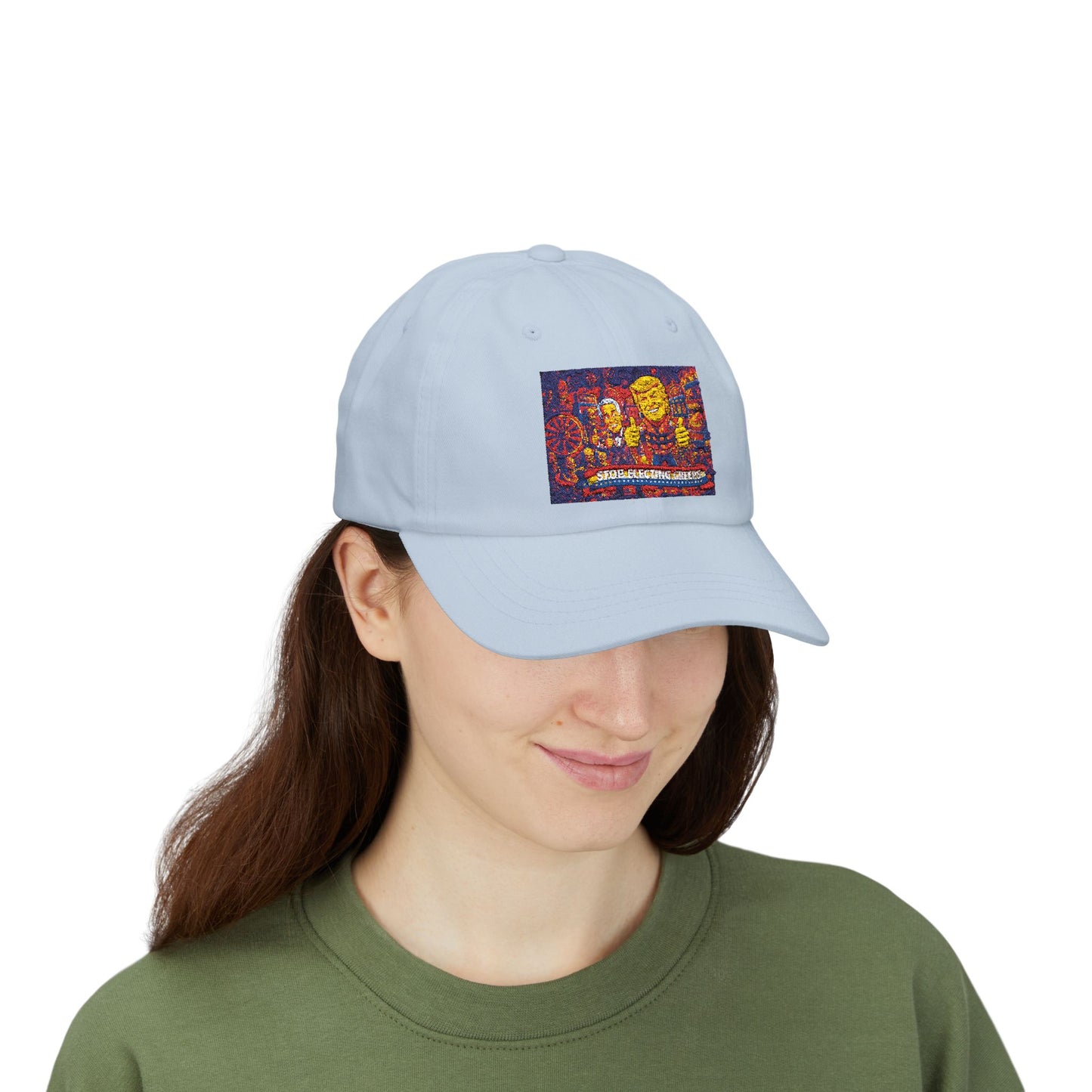 Dad Cap — Colorful Mosaic Cartoon Patch "Doing A Racing Green"